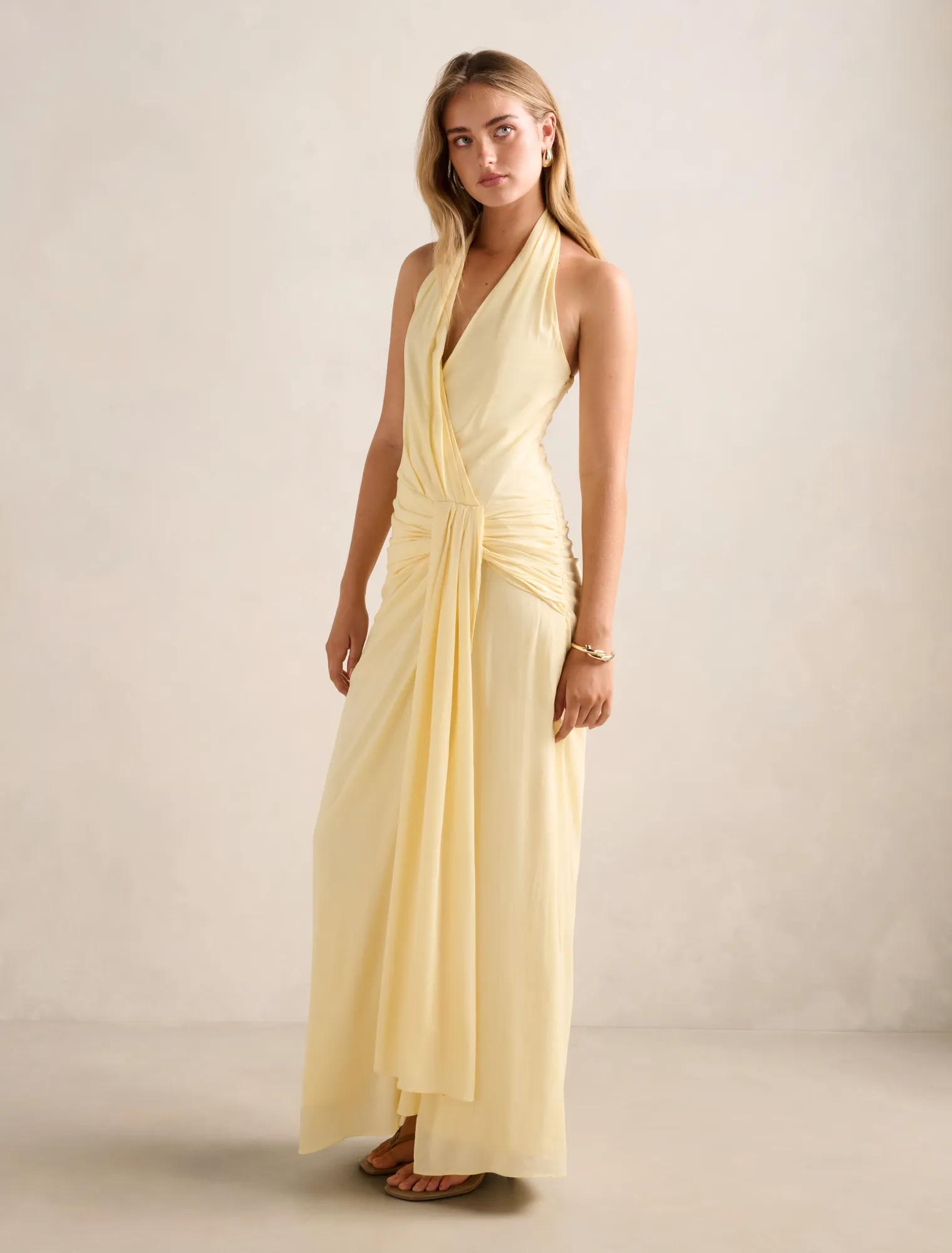 fitted lace wedding dress Cartia Linen Maxi Dress main image 0