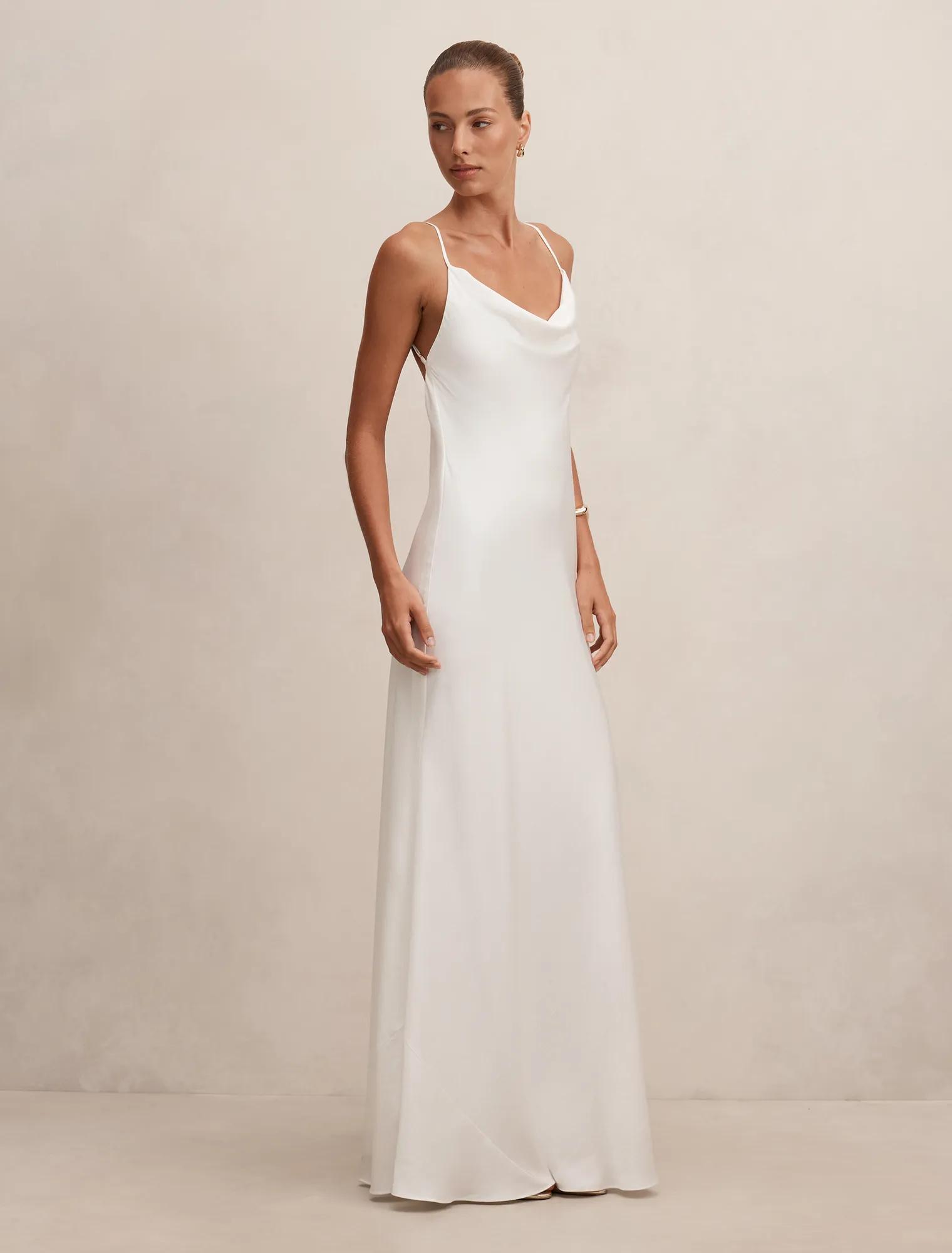 Amery 3D Floral Satin Maxi