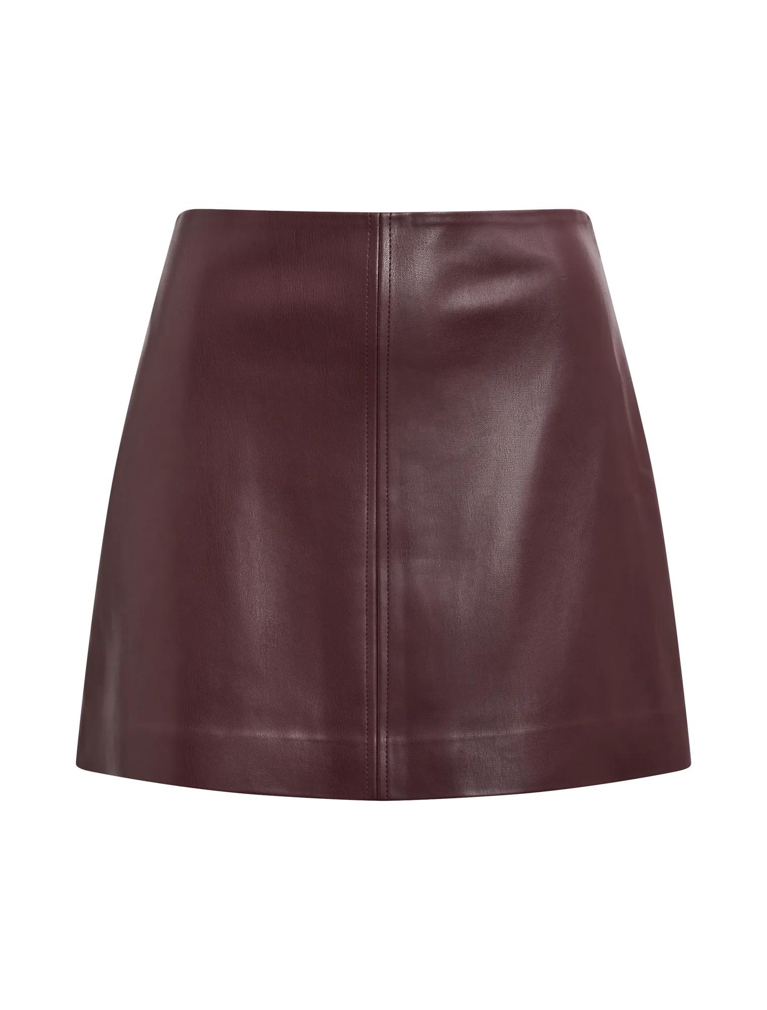 Renee Petite Vegan Leather Mini Skirt