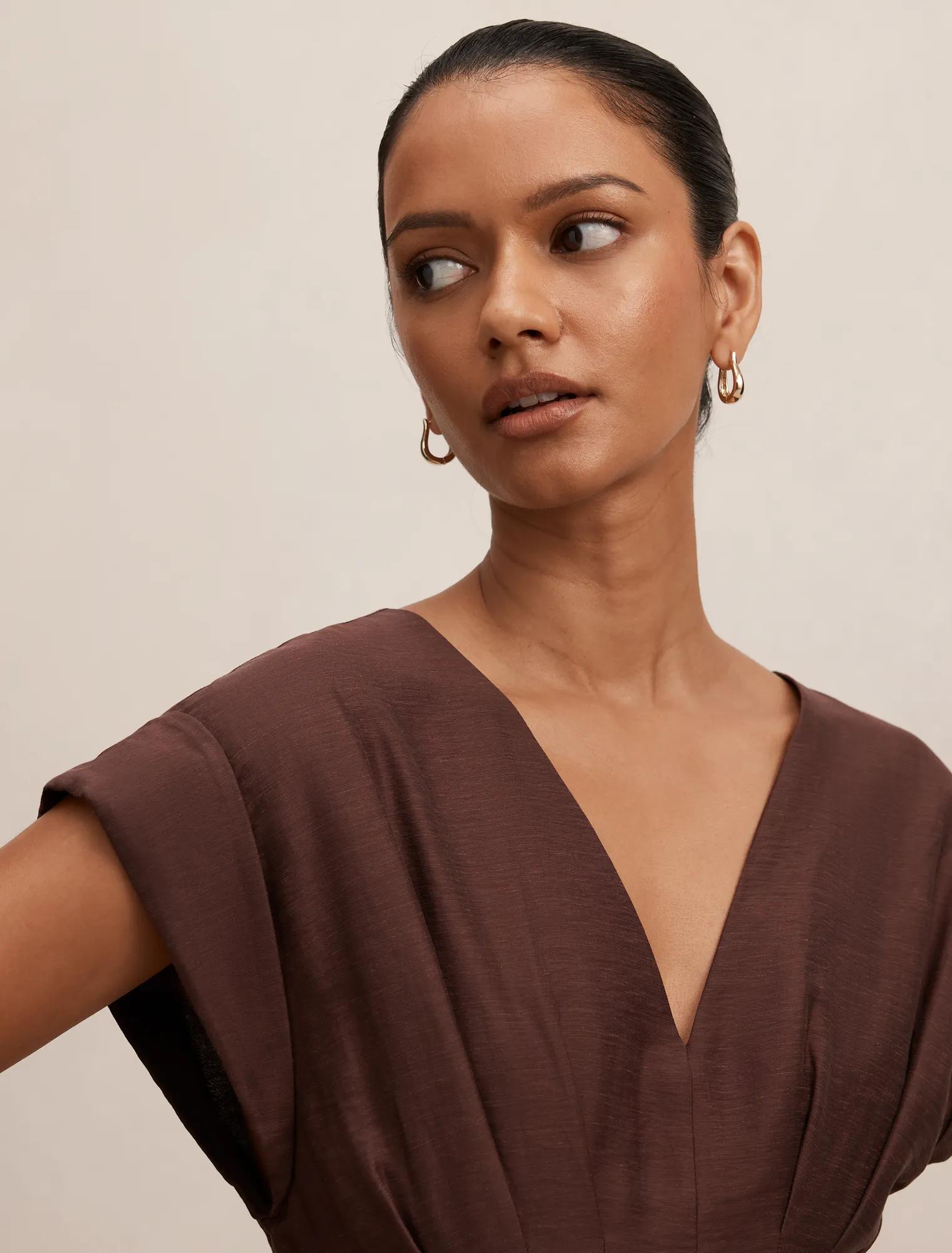 Alessandra Petite Tucked Midi Dress