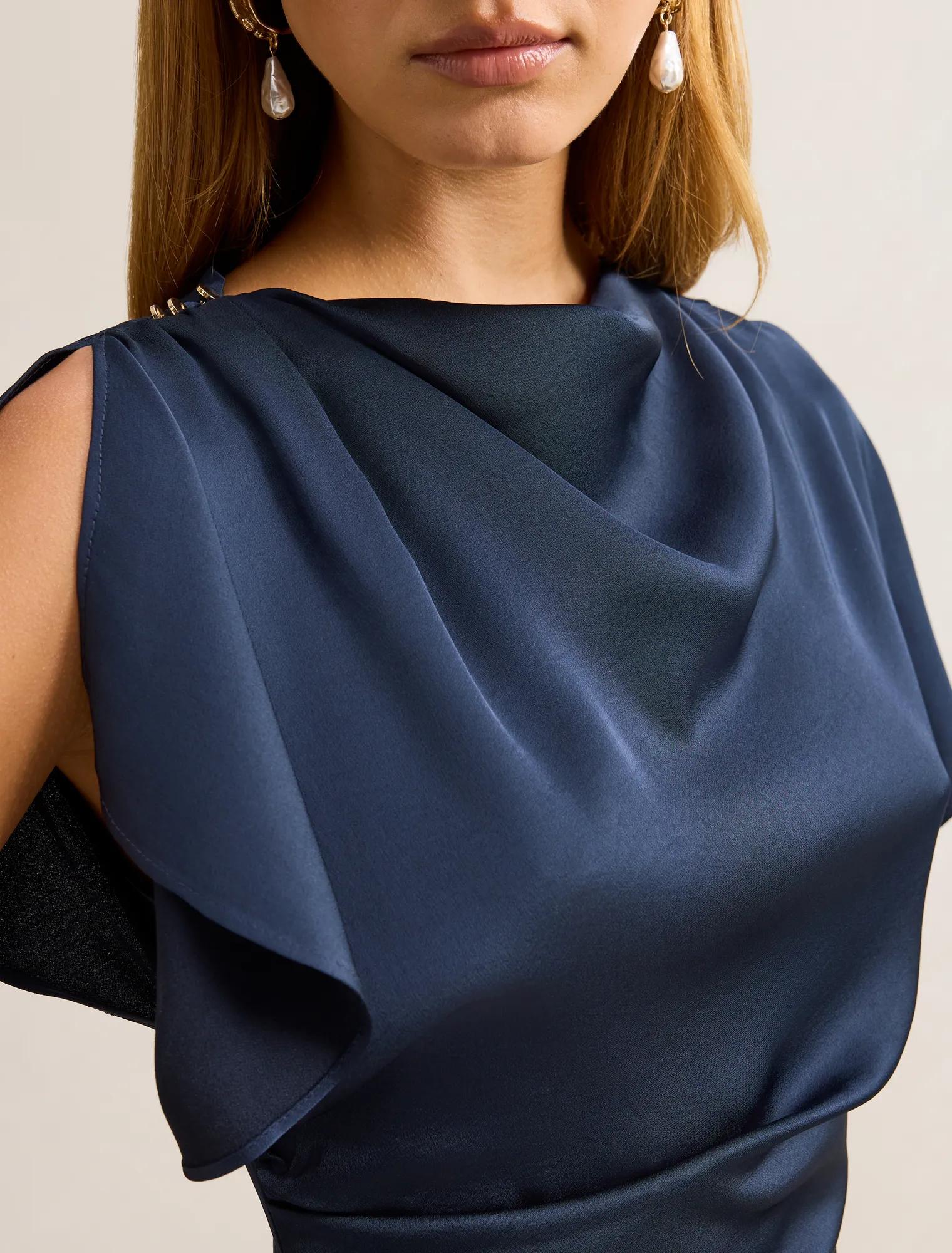 Genevieve Satin Drape Maxi