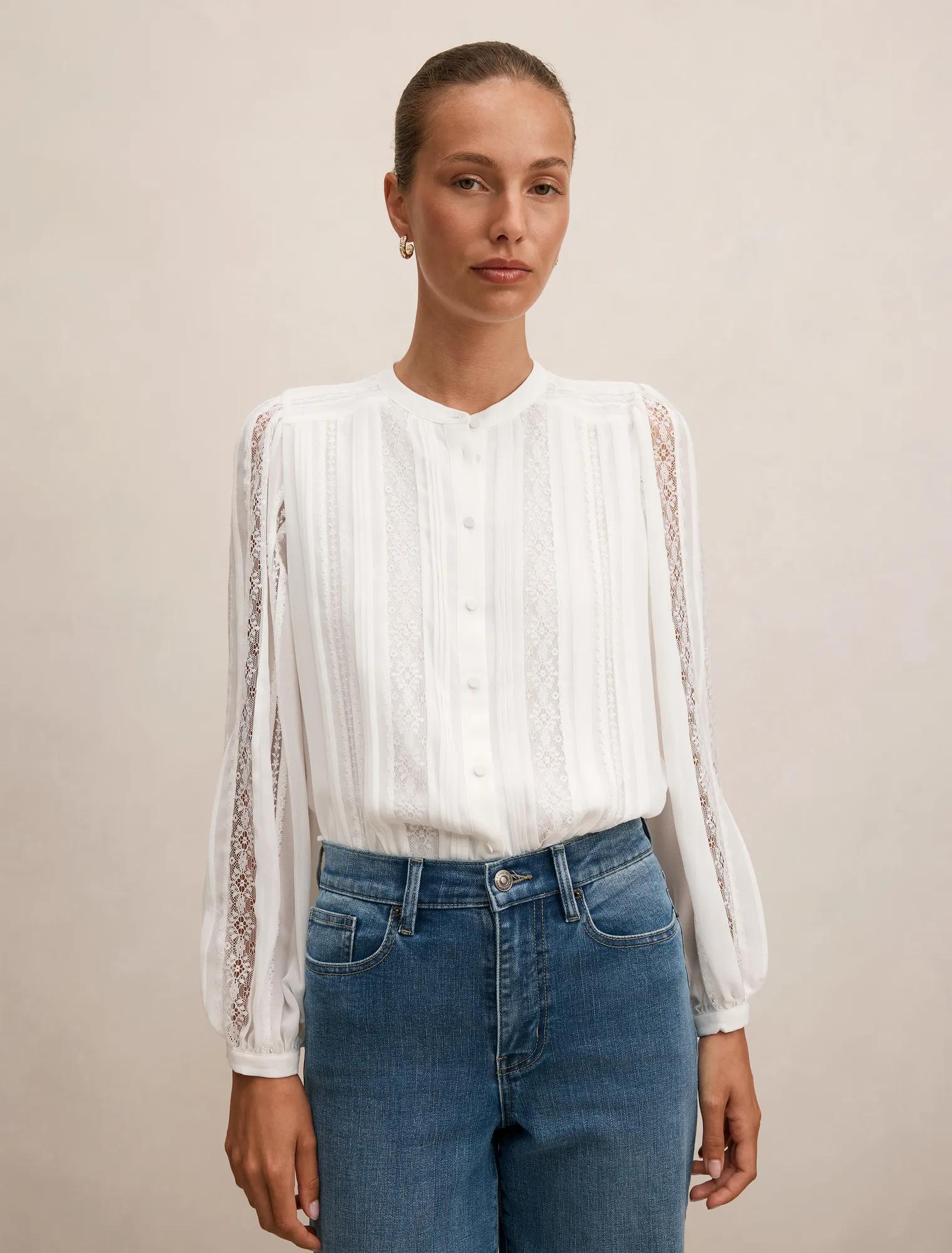 Alexis Lace Trim Blouse
