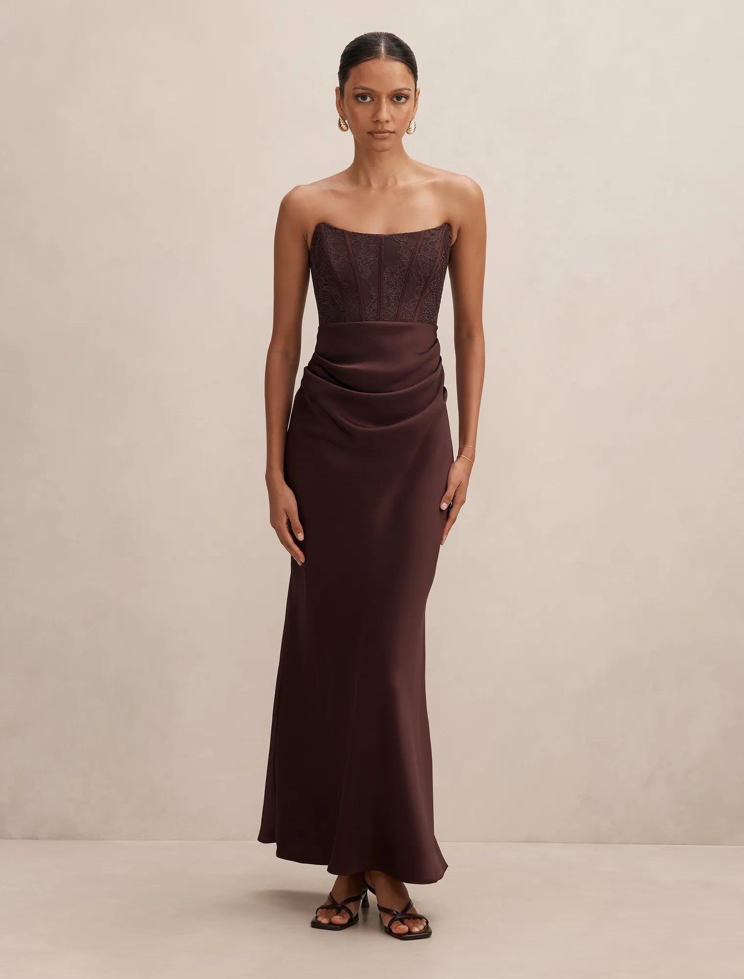 Ivy Petite Lace Corset Maxi