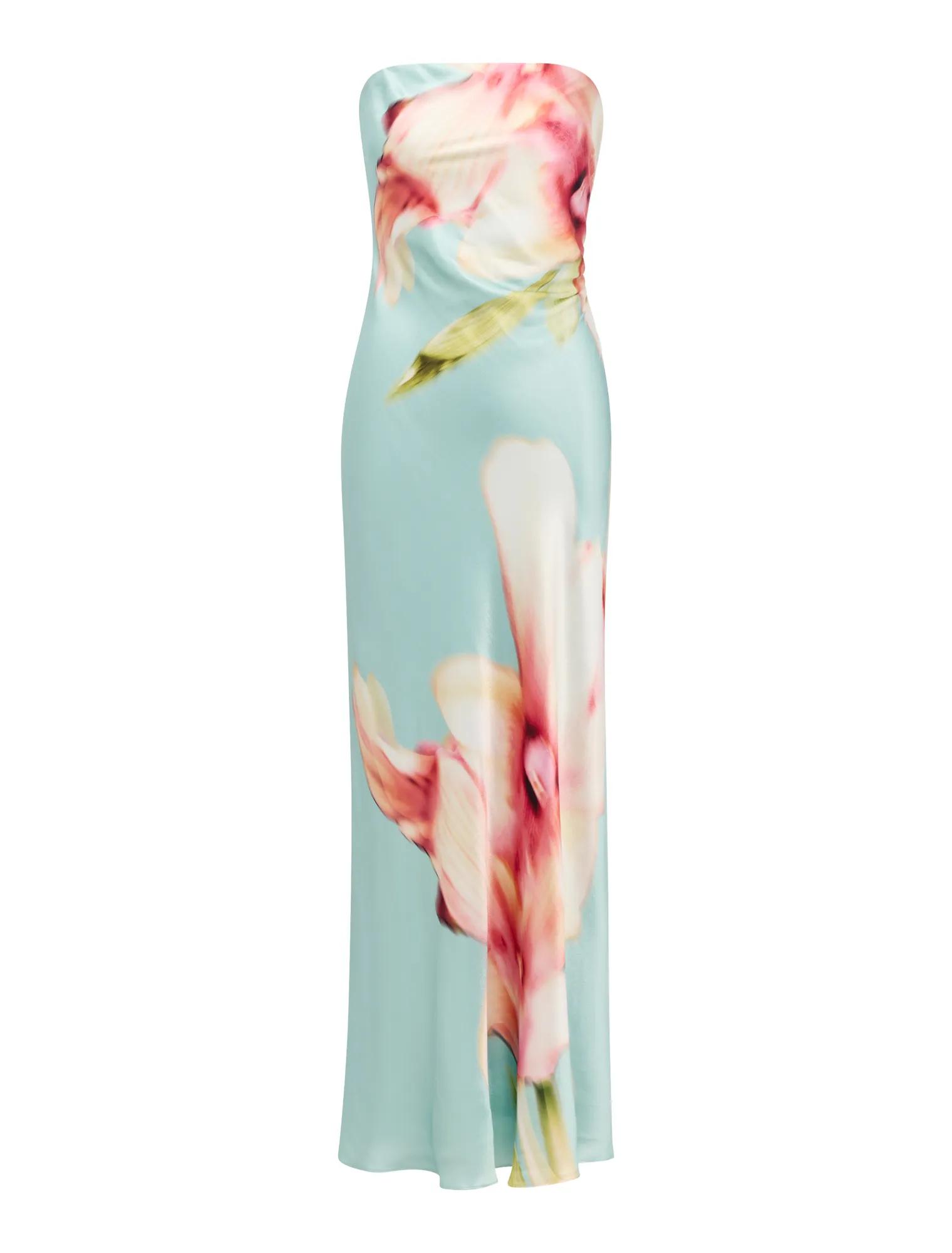 Estelle Satin Strapless Maxi Dress