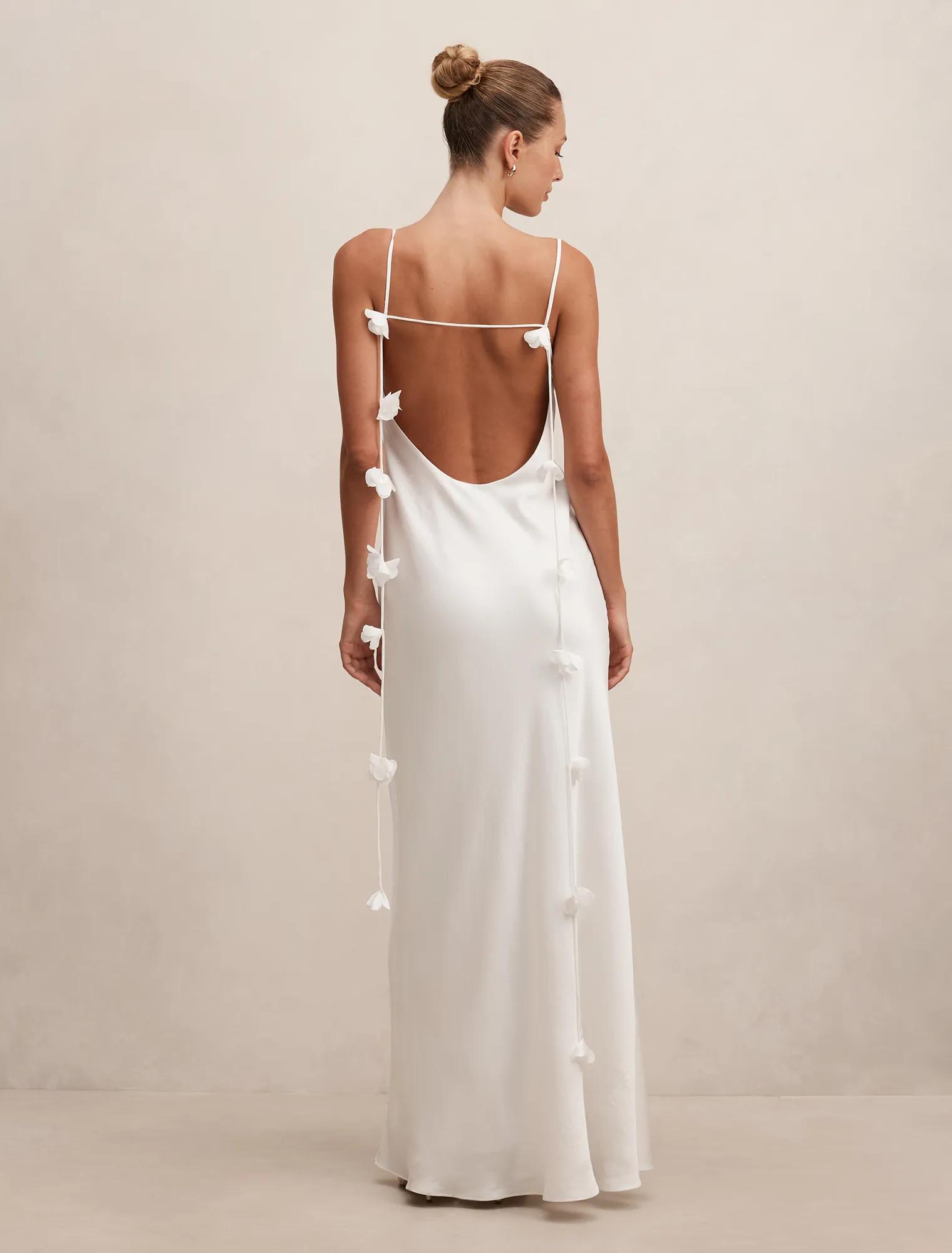 Amery 3D Floral Satin Maxi