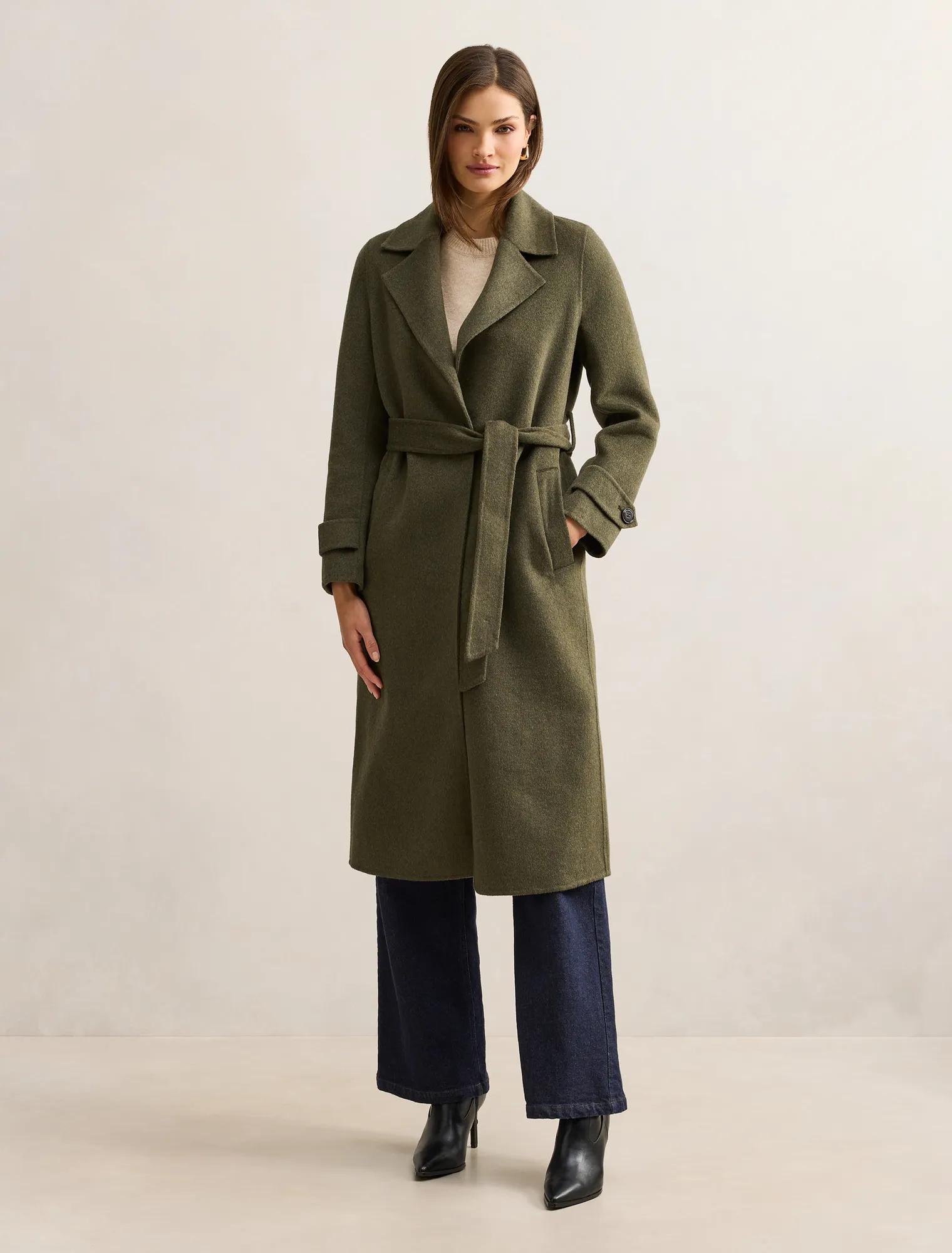 Manteau Mi-long Femme En Laine – Double Face – Grand Col Fourrure – Coupe-vent D’hiver – Pour Automne, Hiver, Voyages
