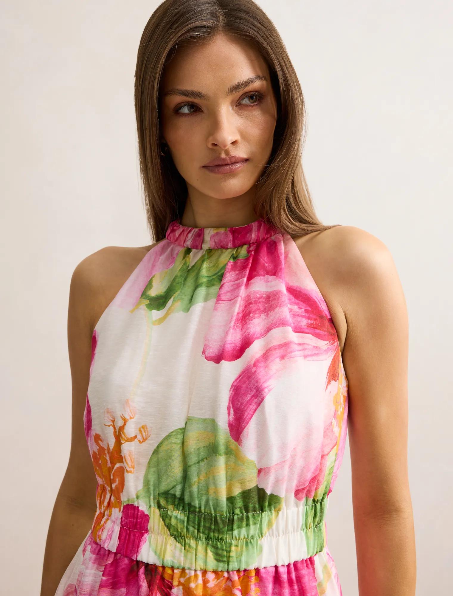 Magnolia High Neck Midi Dress