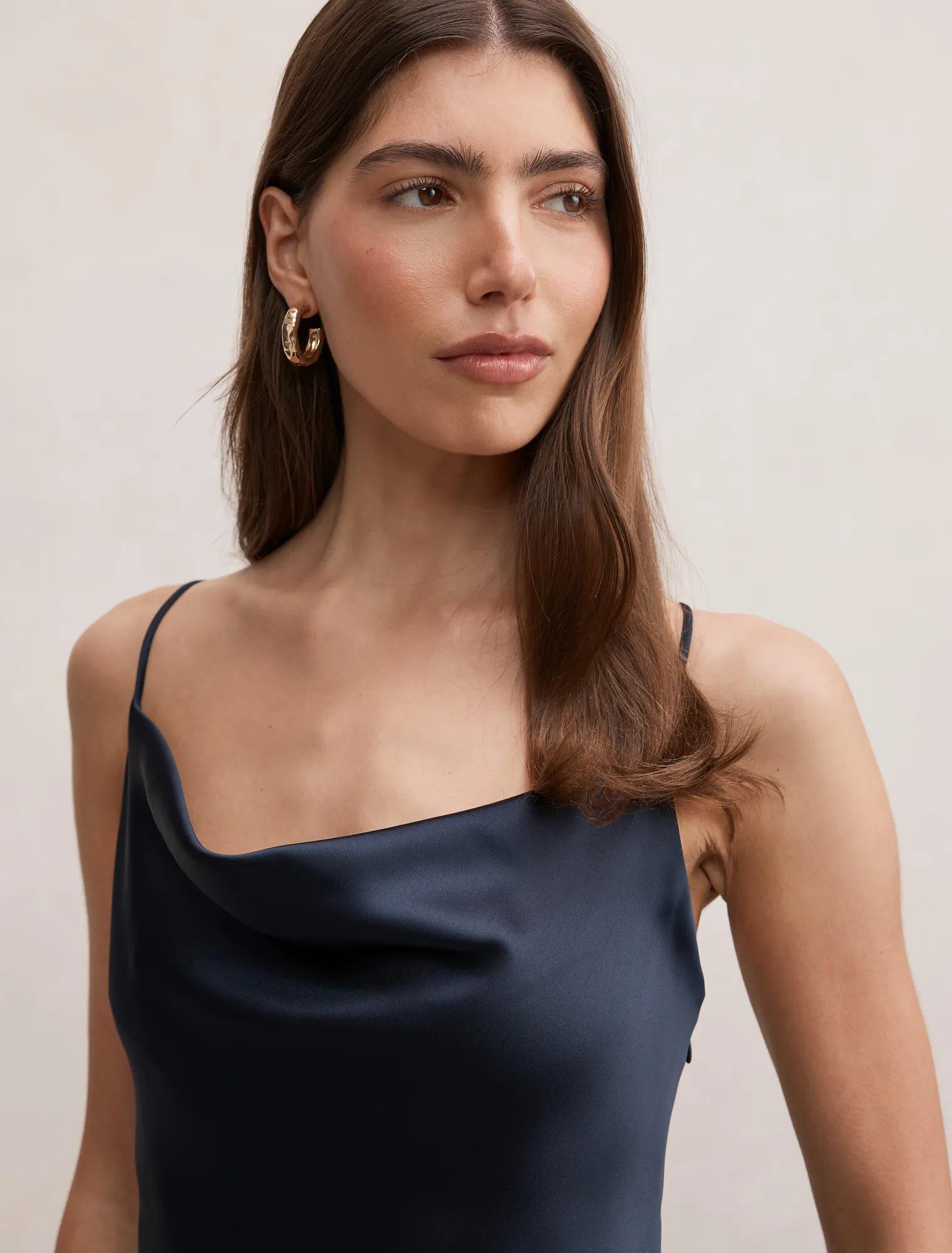 Tilesha Satin Cowl Slip Maxi