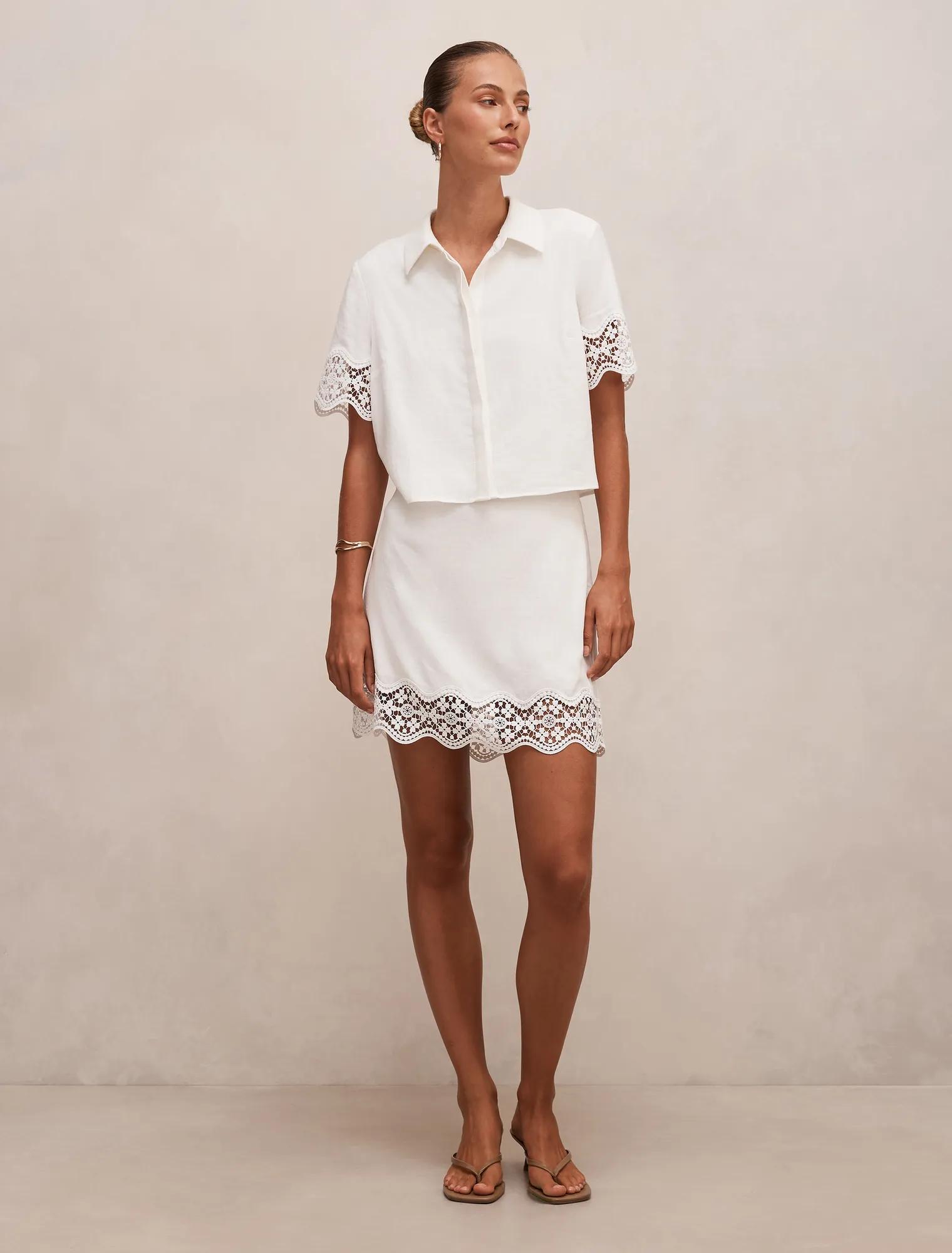 Skye Trim Detail Mini Skirt