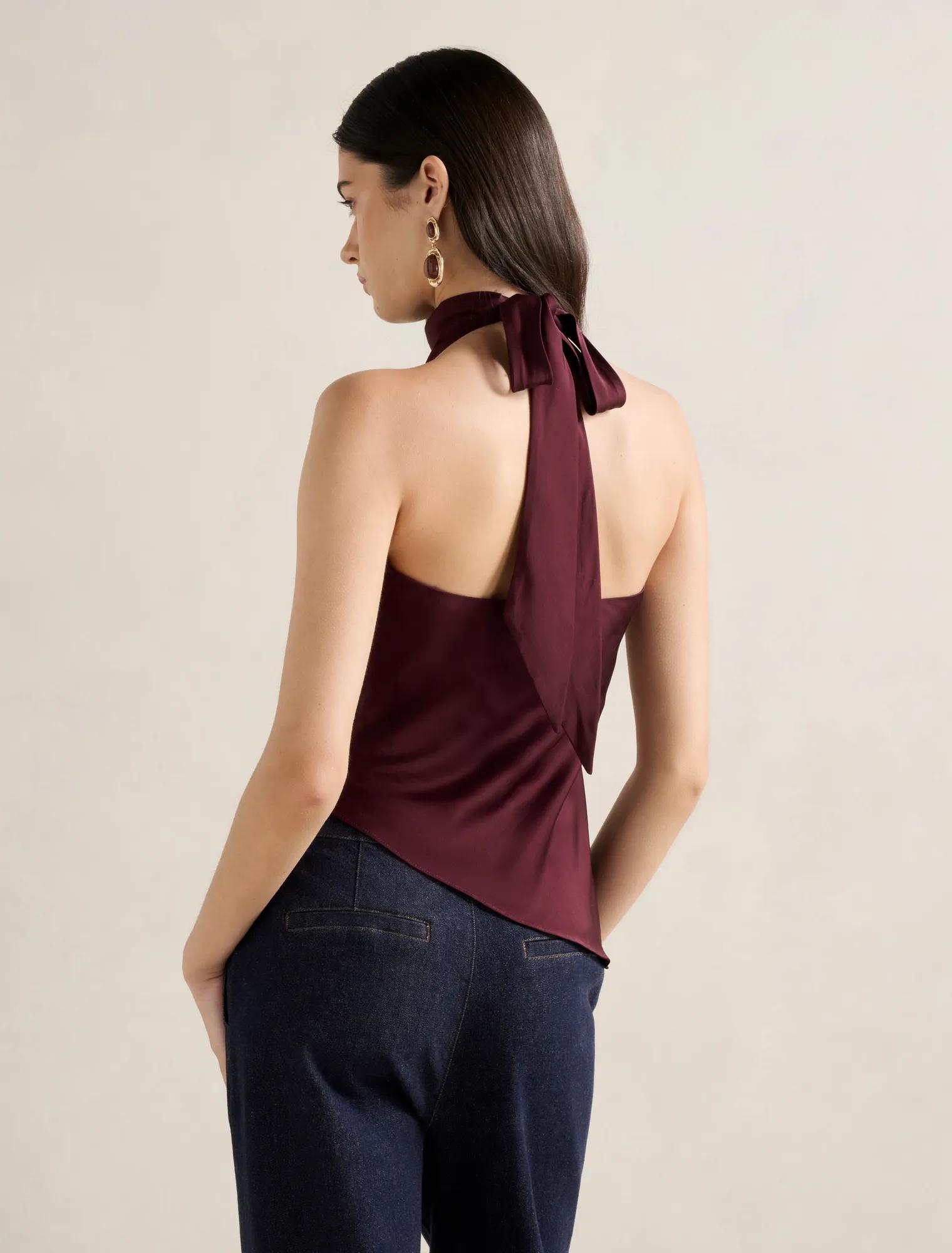 Skyler Halter Satin Top