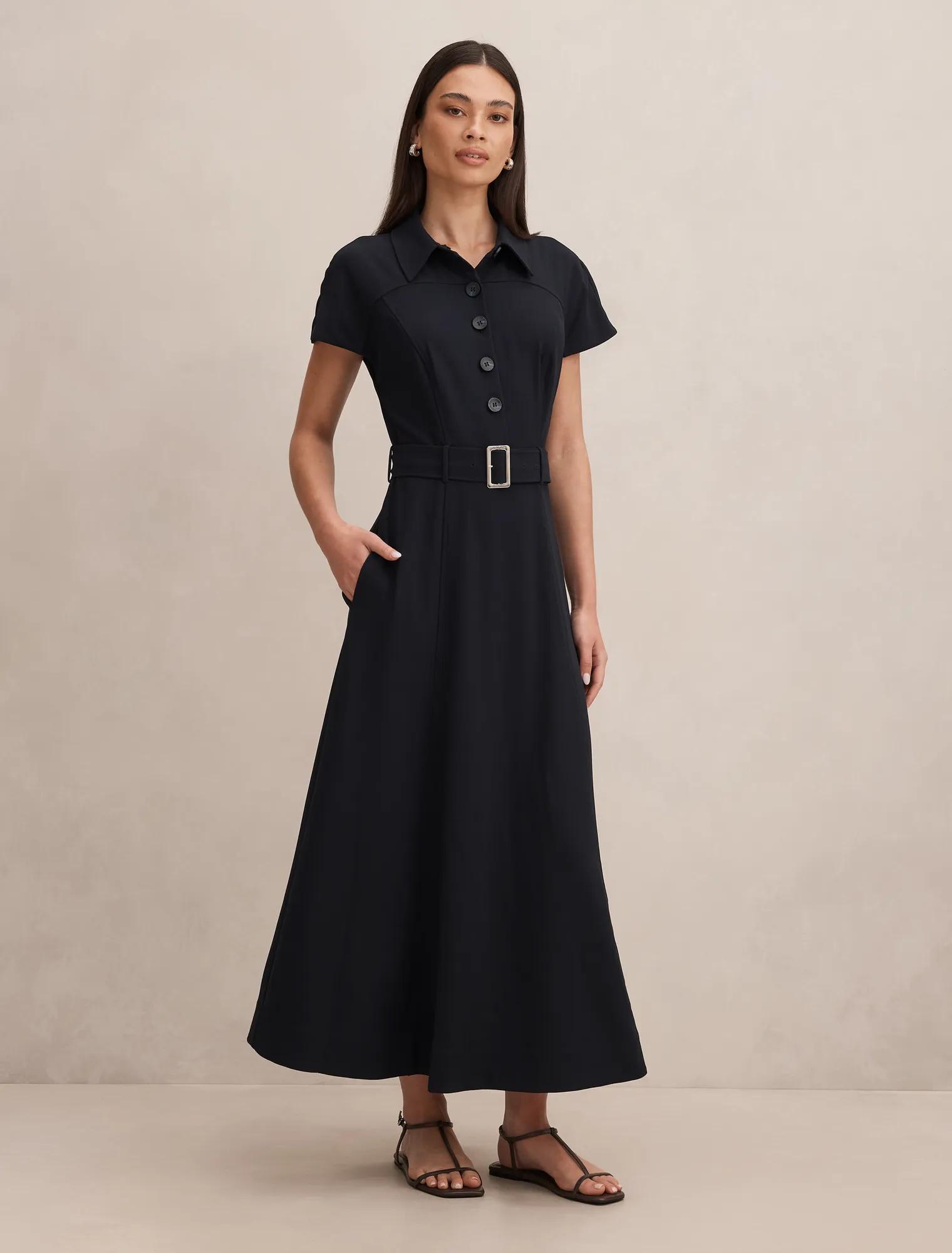 Elora Crepe Shirt Dress