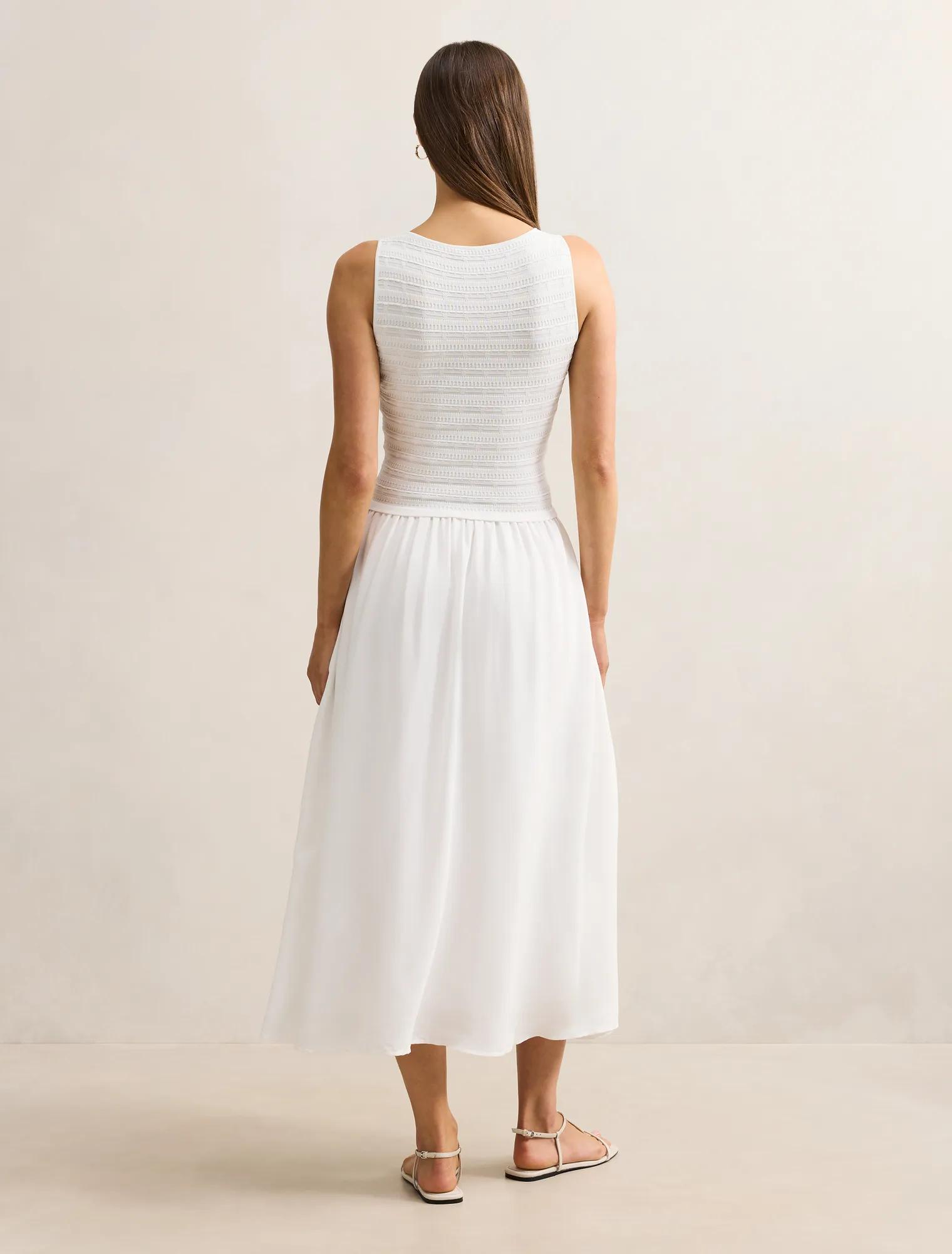 Indy Woven Mixed Midi Dress