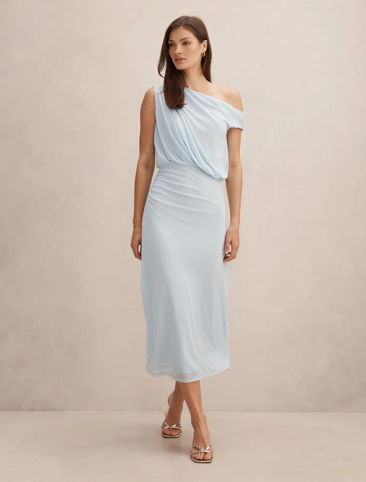 Honey Tipped Shoulder Midi Dress