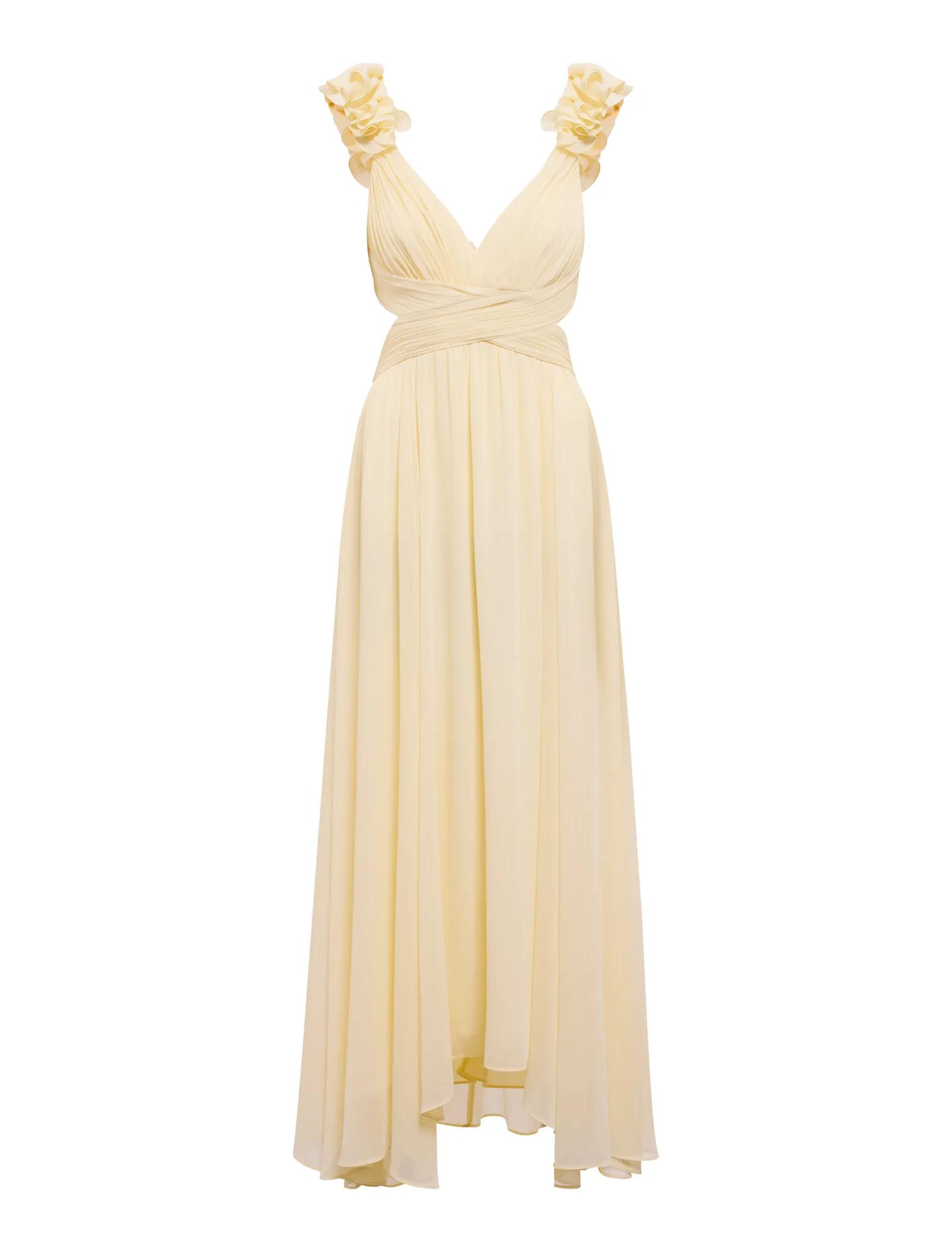 Selena Ruffle Shoulder Maxi Dress
