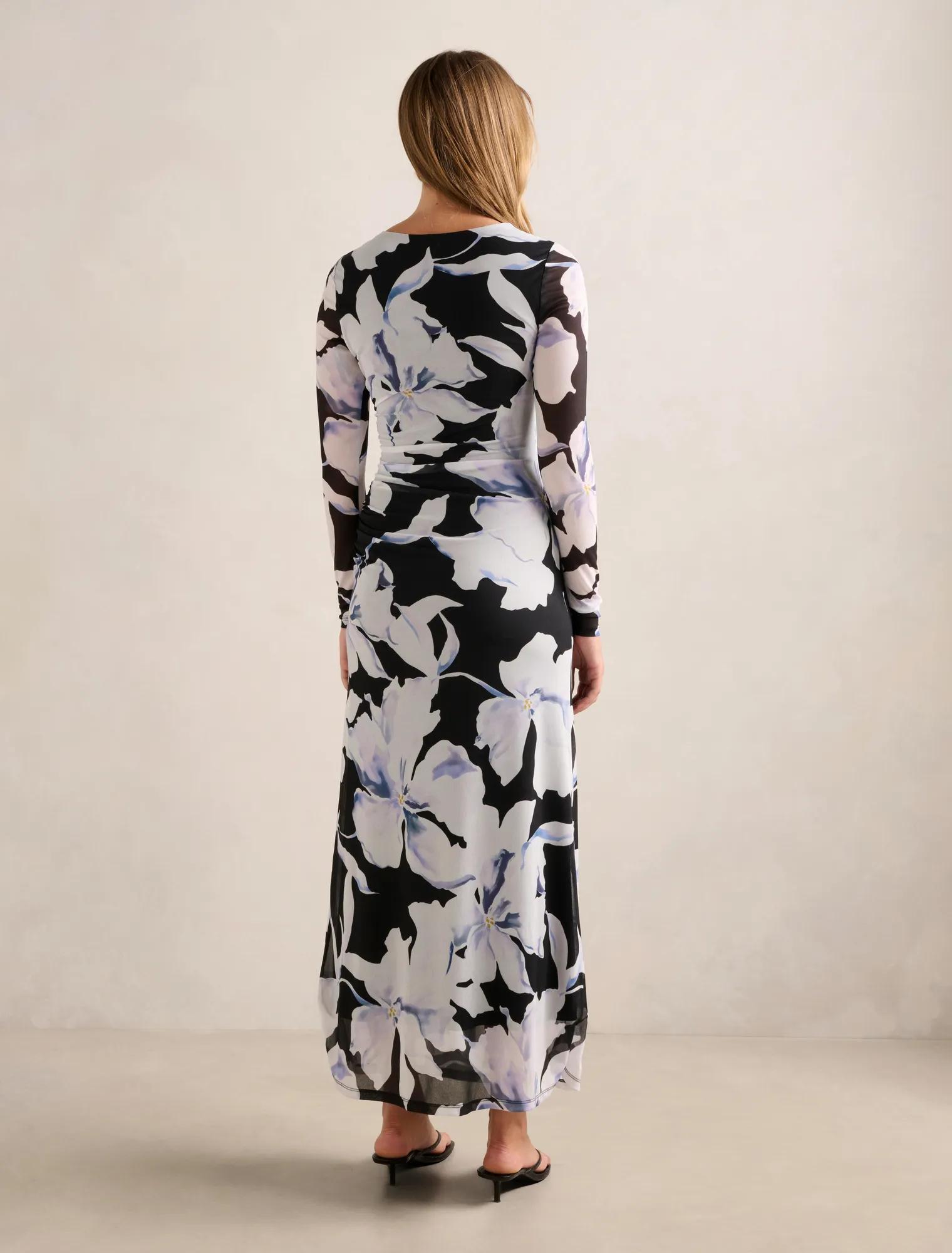 Amaya Long Sleeved Mesh Midi Dress