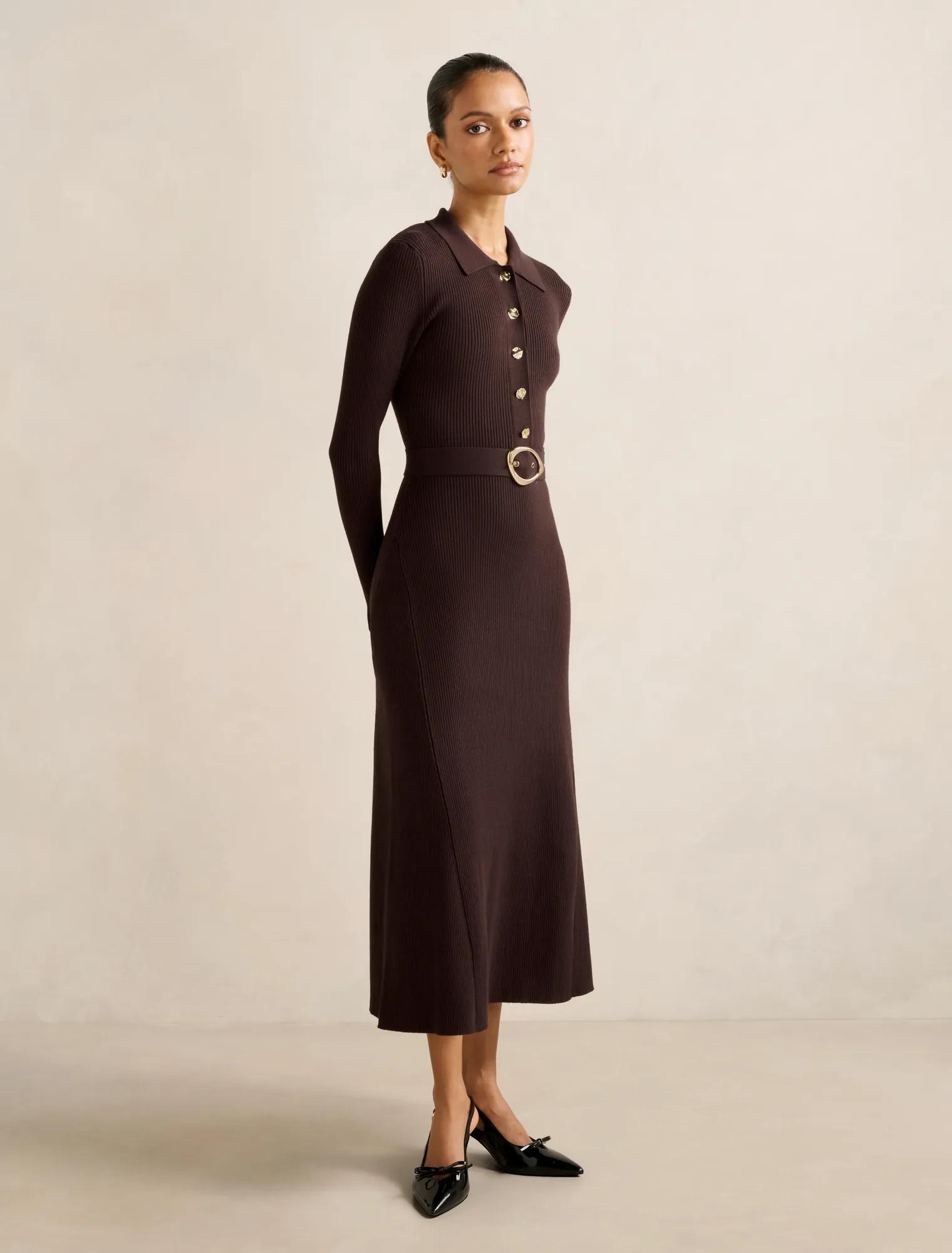 Kelani Petite Belted Midi Dress