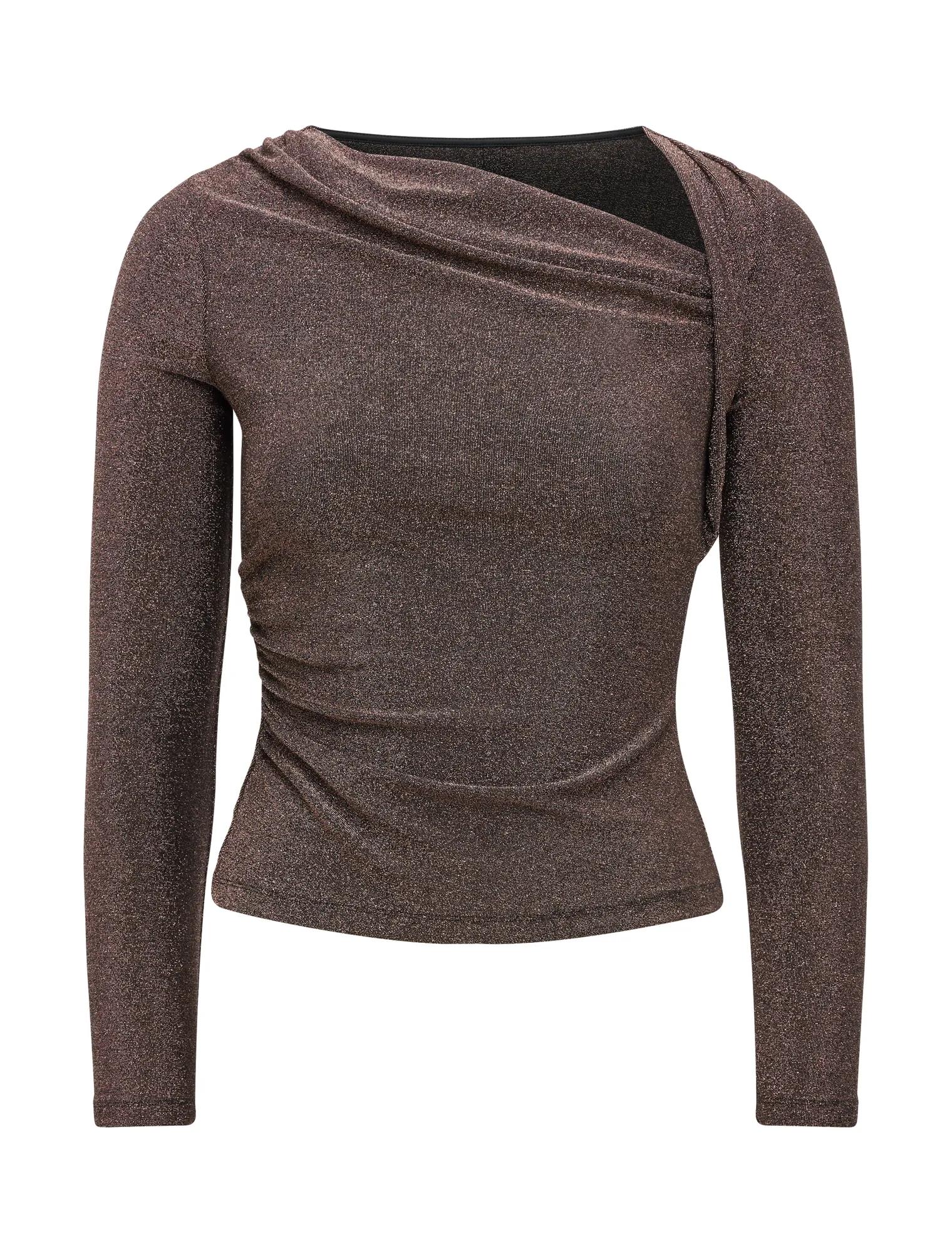 Roma Glitter Asym Neck Top