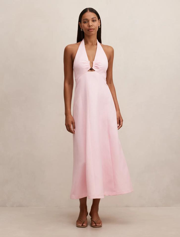 halter cut dress We All Want More Halter Neck Maxi Dress Lemon