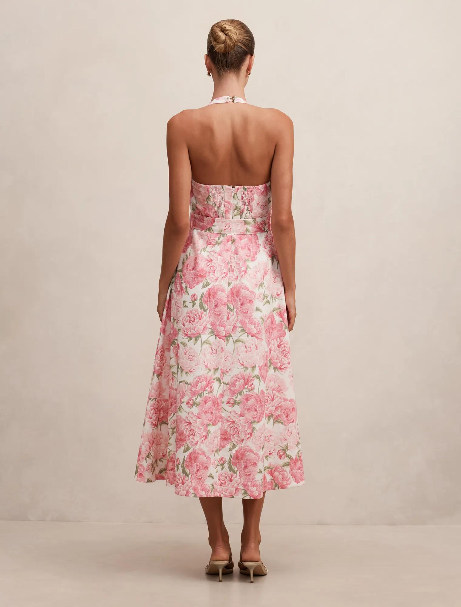 Blossom Halter Midi Dress