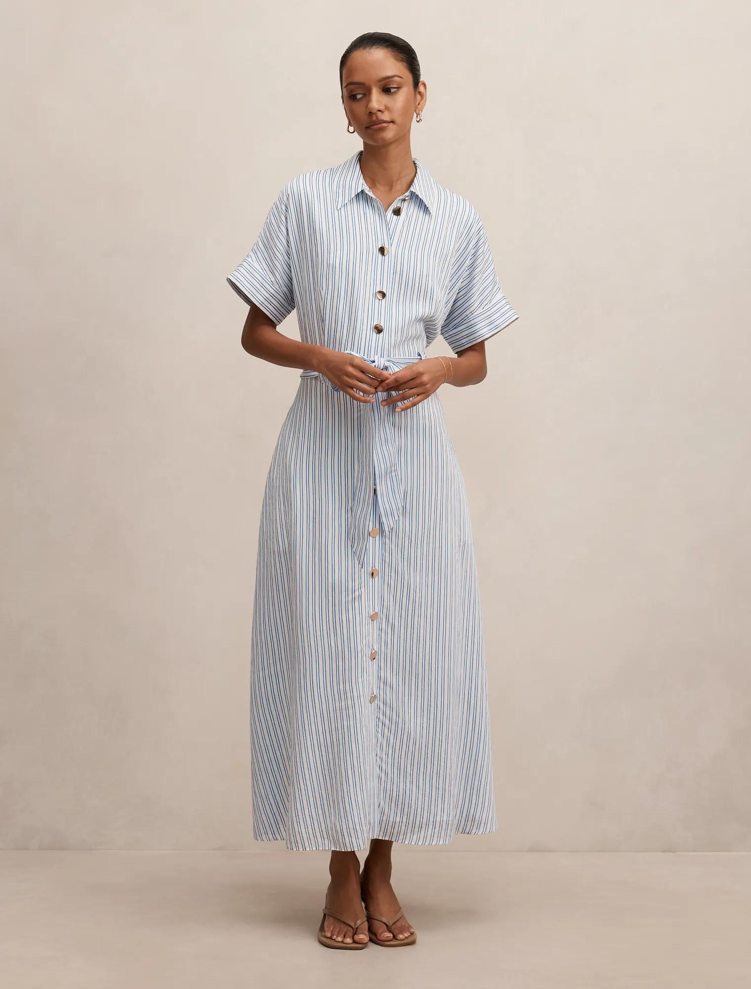 Emma Petite Stripe Midi Dress