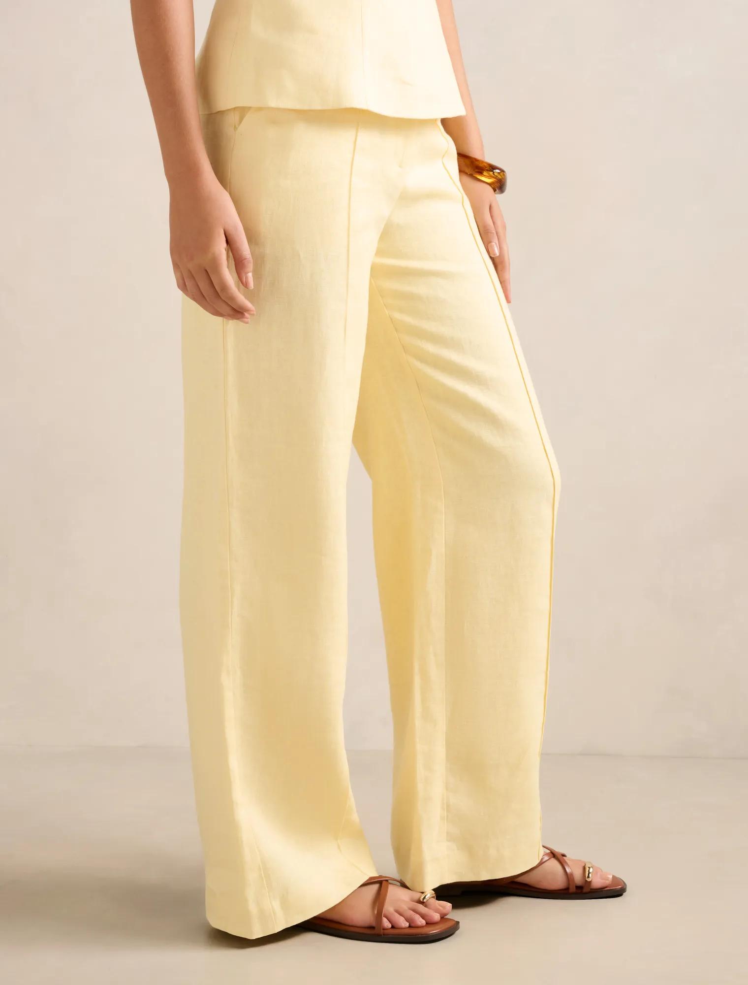 Bestow Natural Linen Wide Leg Pant main image 1
