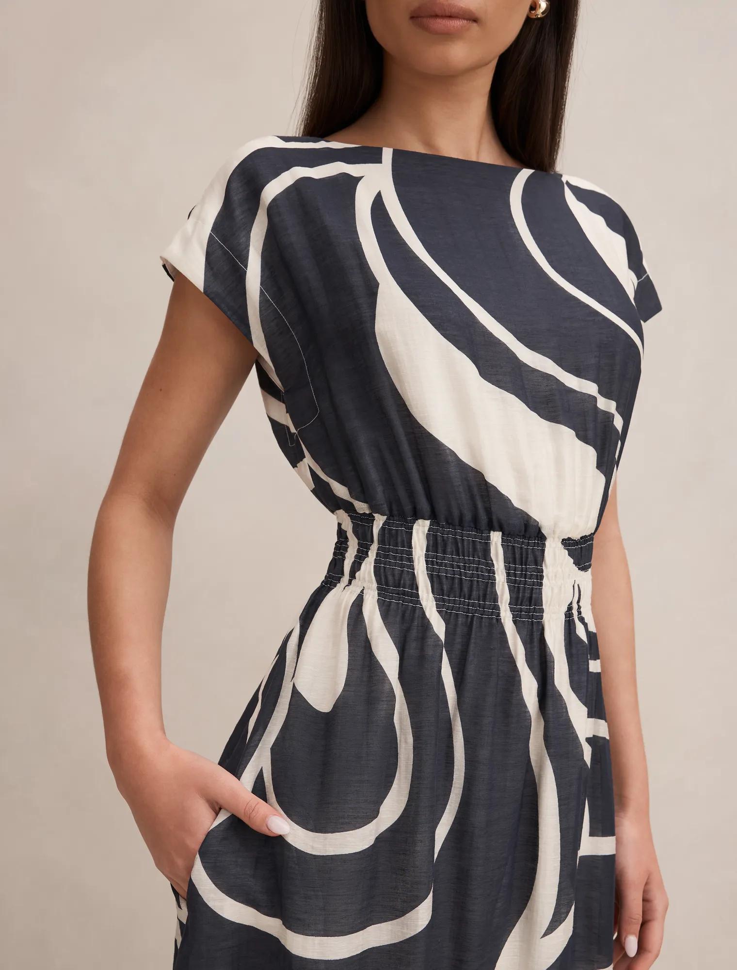 Callie Elastic Waist Midi Dress