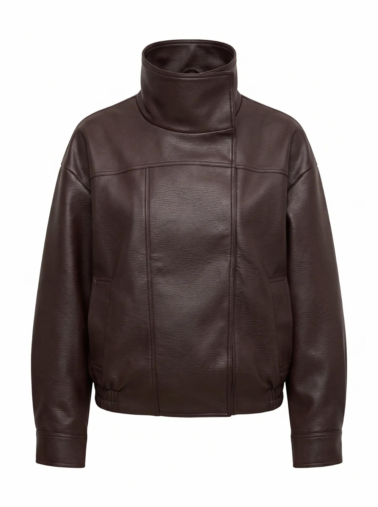 Bex Double Funnel Neck PU Jacket