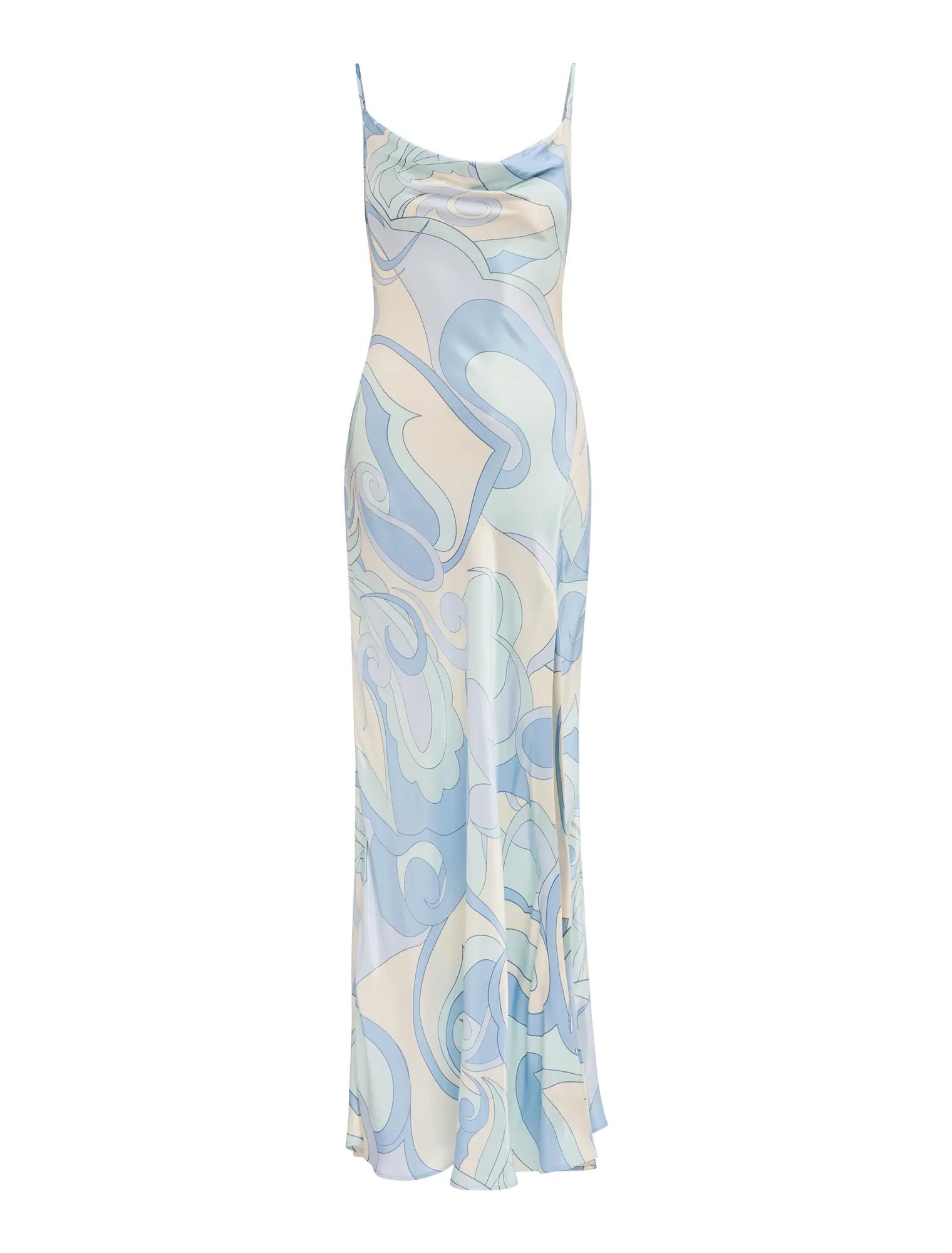 Tyler Satin Cowl Slip Maxi