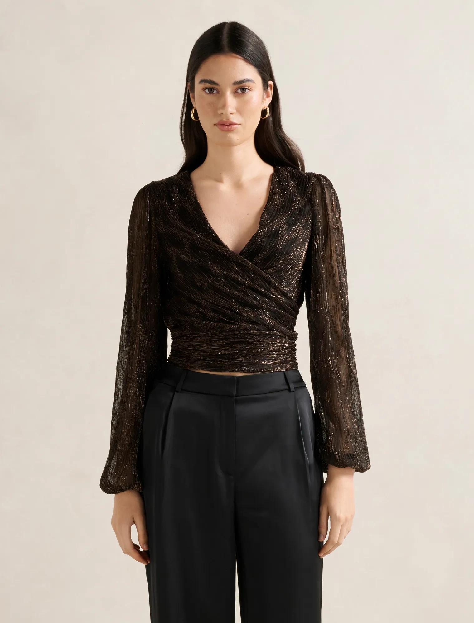 トップス and mary Nana ribbon oneshoulder tops ANDMARY】Nana ribbon oneshoulder tops