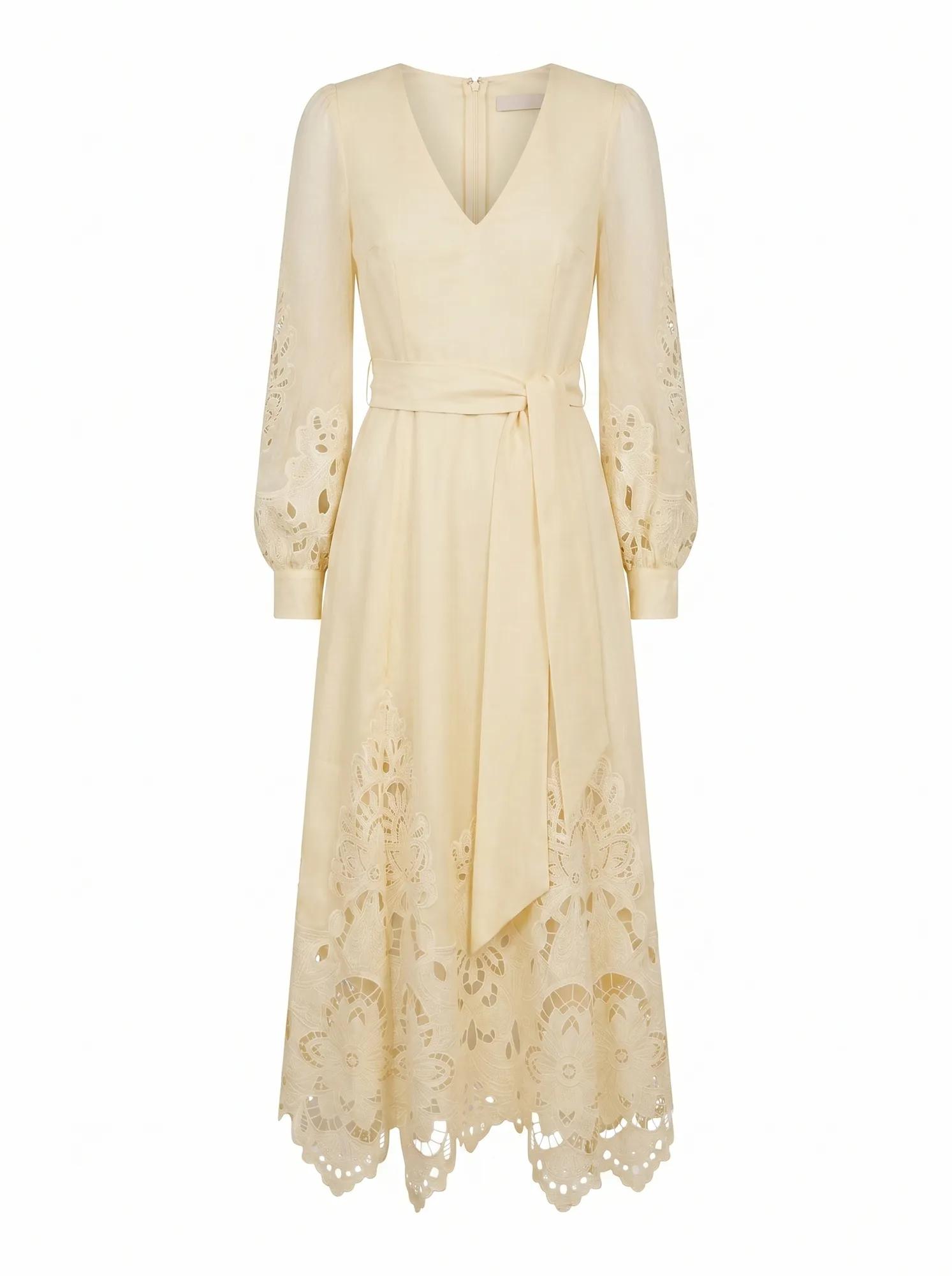 Ashlee Embroidered Long Sleeve Maxi