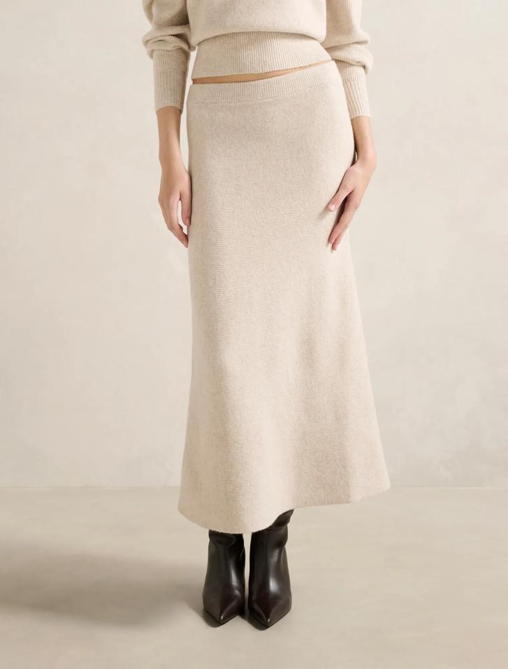 Cora Knitted Midi Skirt in white – Size 0 to 12 – Womens Midi Skirt