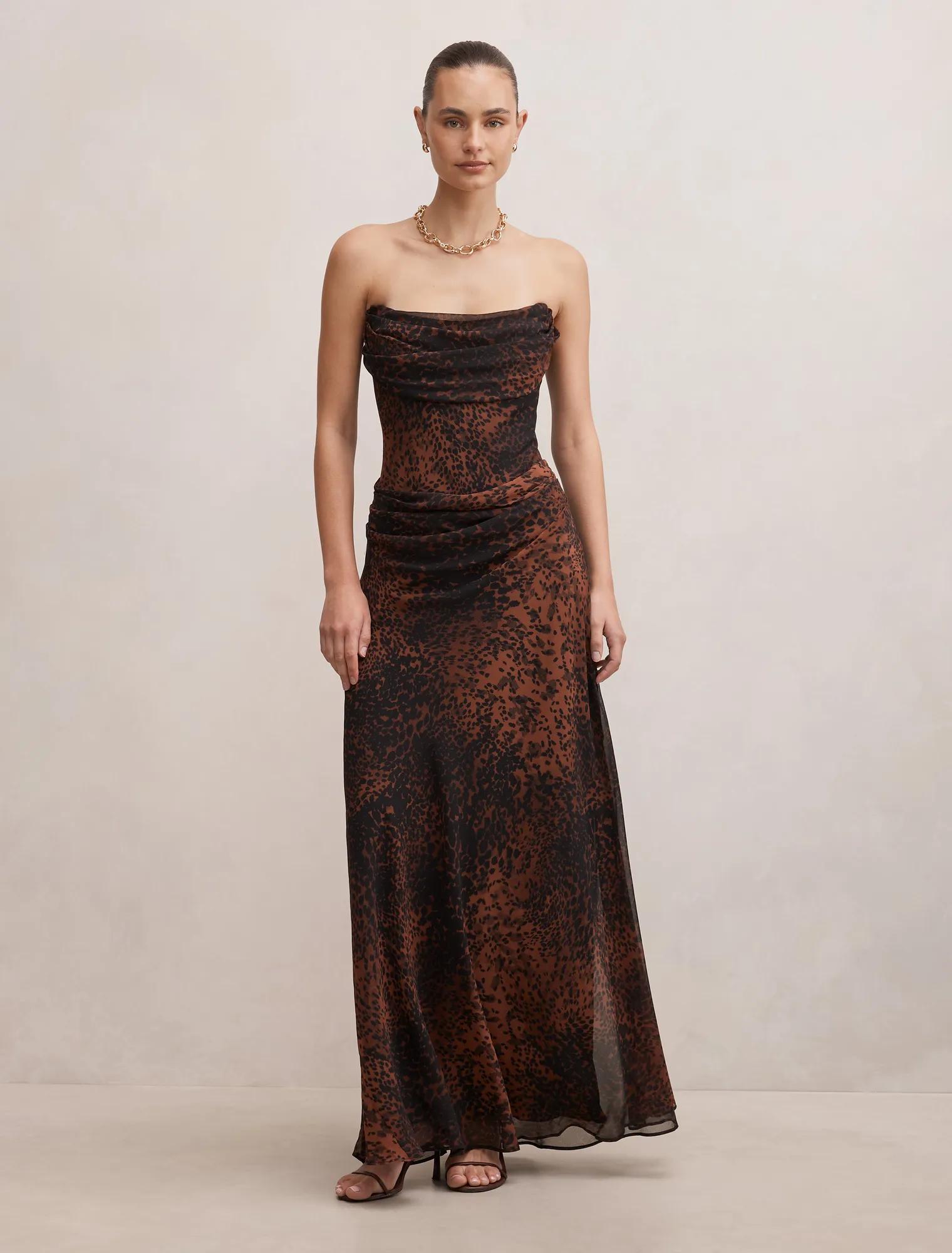 Gwynne Draped Strapless Maxi