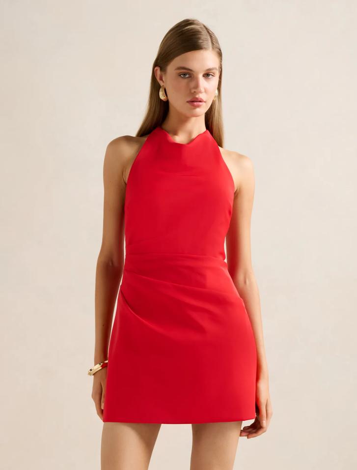 Tina Halter Mini Dress in Red - Size 4 to 16 - Womens Halter Neck Mini  Dresses