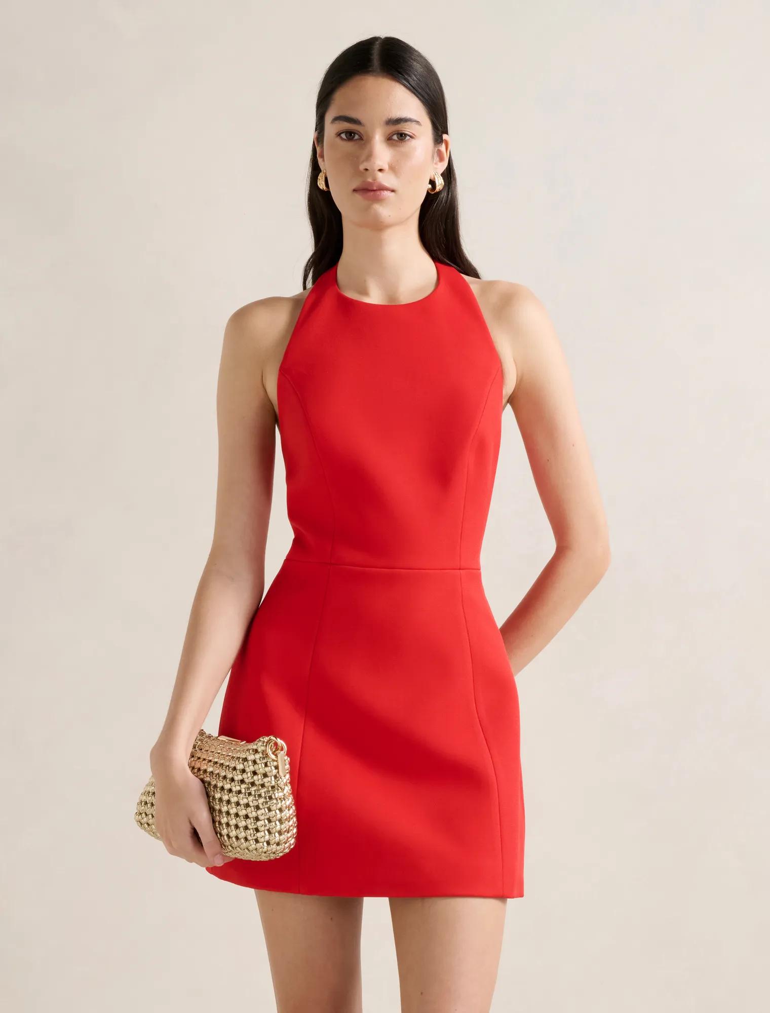 sachin and babi light blue dress Zara Satin Halter Neck Midi Slip Dress Red Size XS Extra Small 3282/548 New main image 1