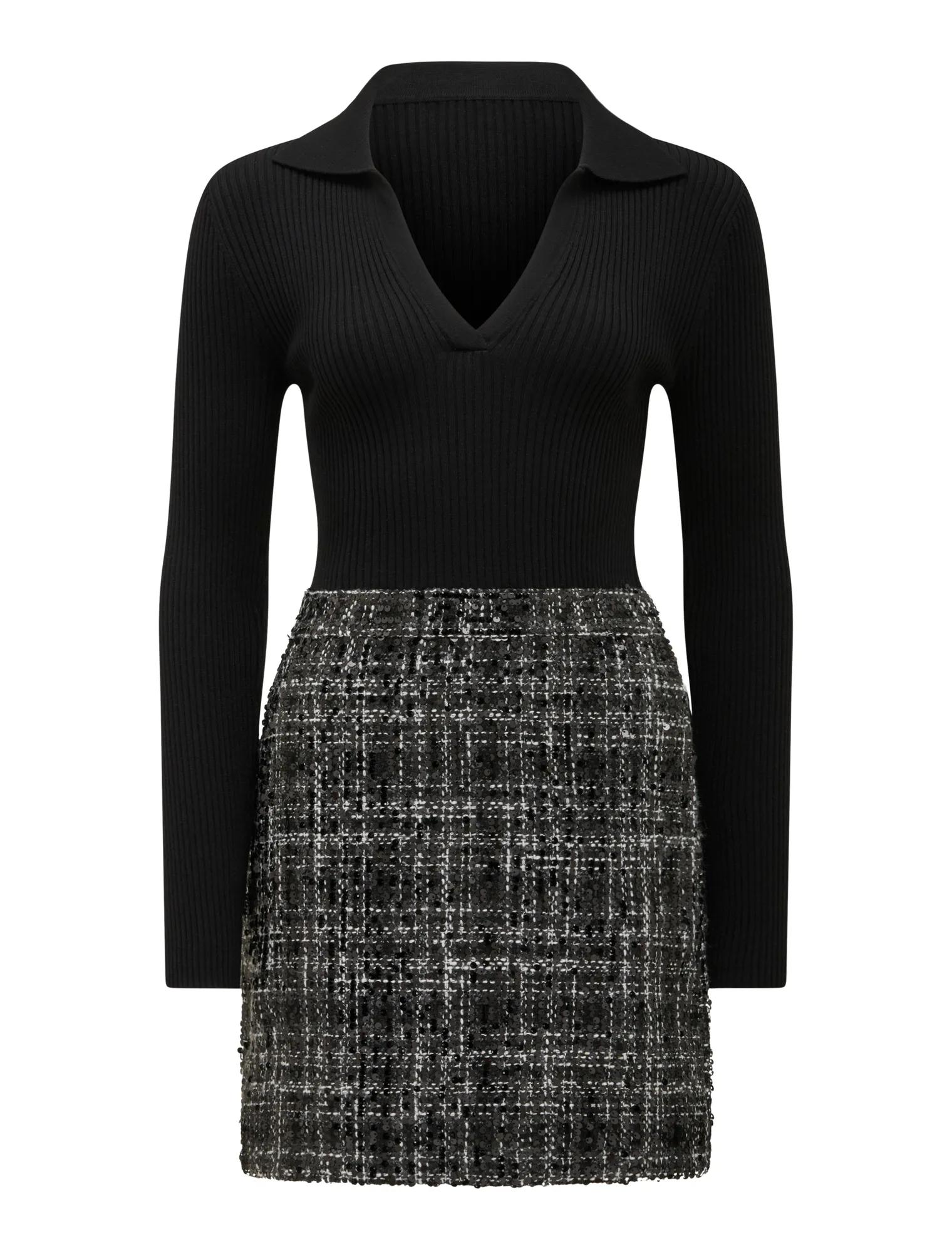 Paisley Boucle Mix Mini Dress