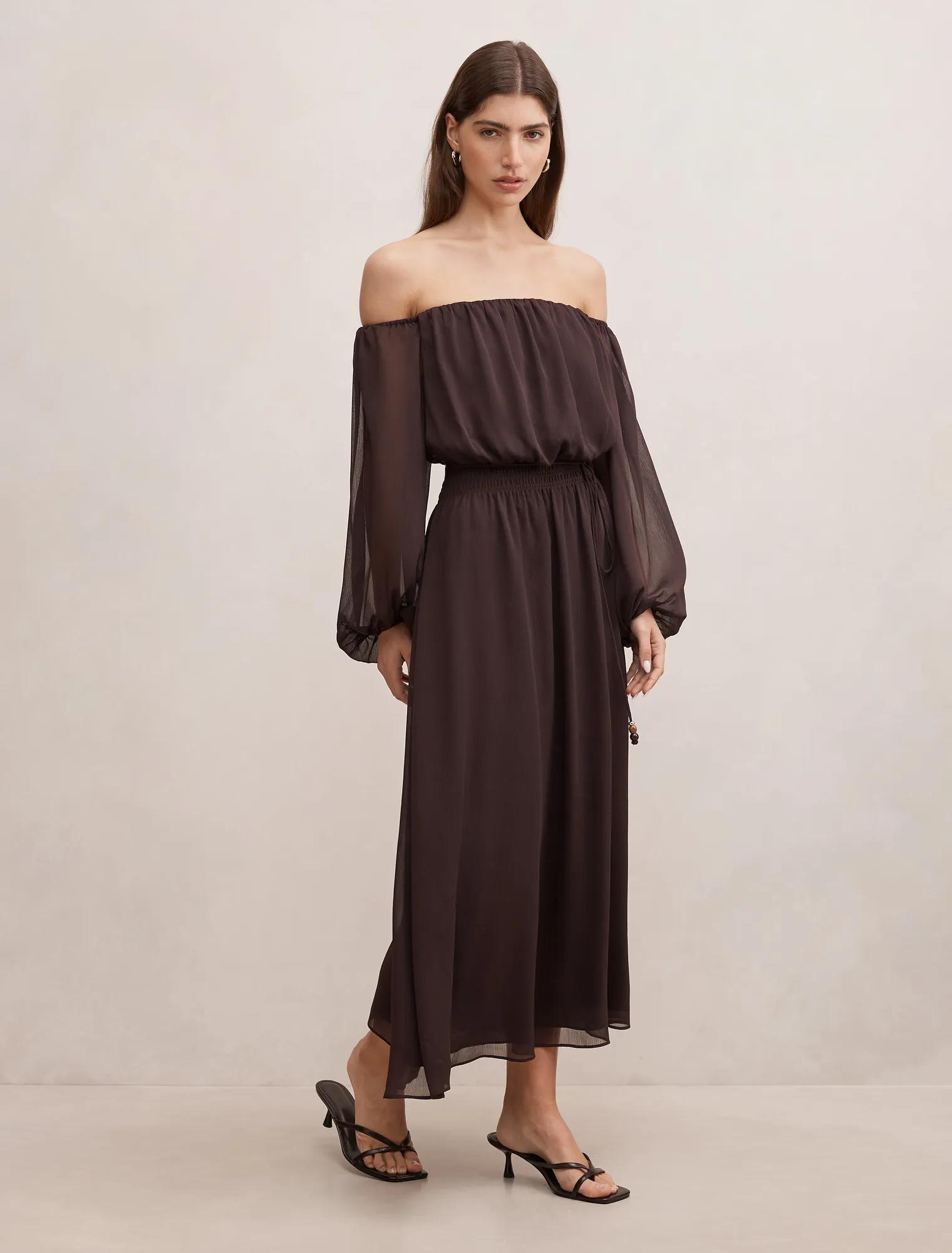 Elodie Off Shoulder Midi Dress