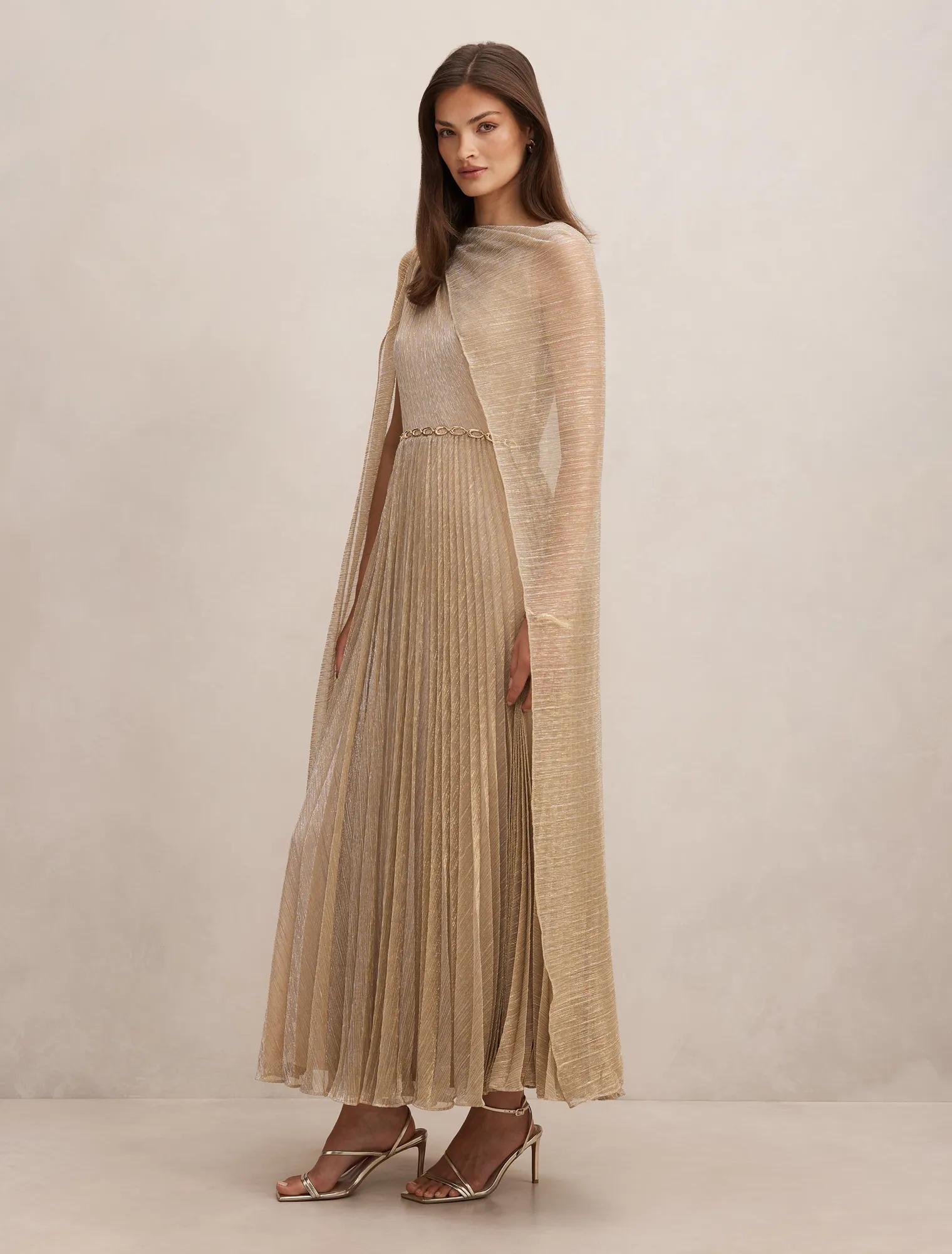 Agnes Cape Plisse Maxi