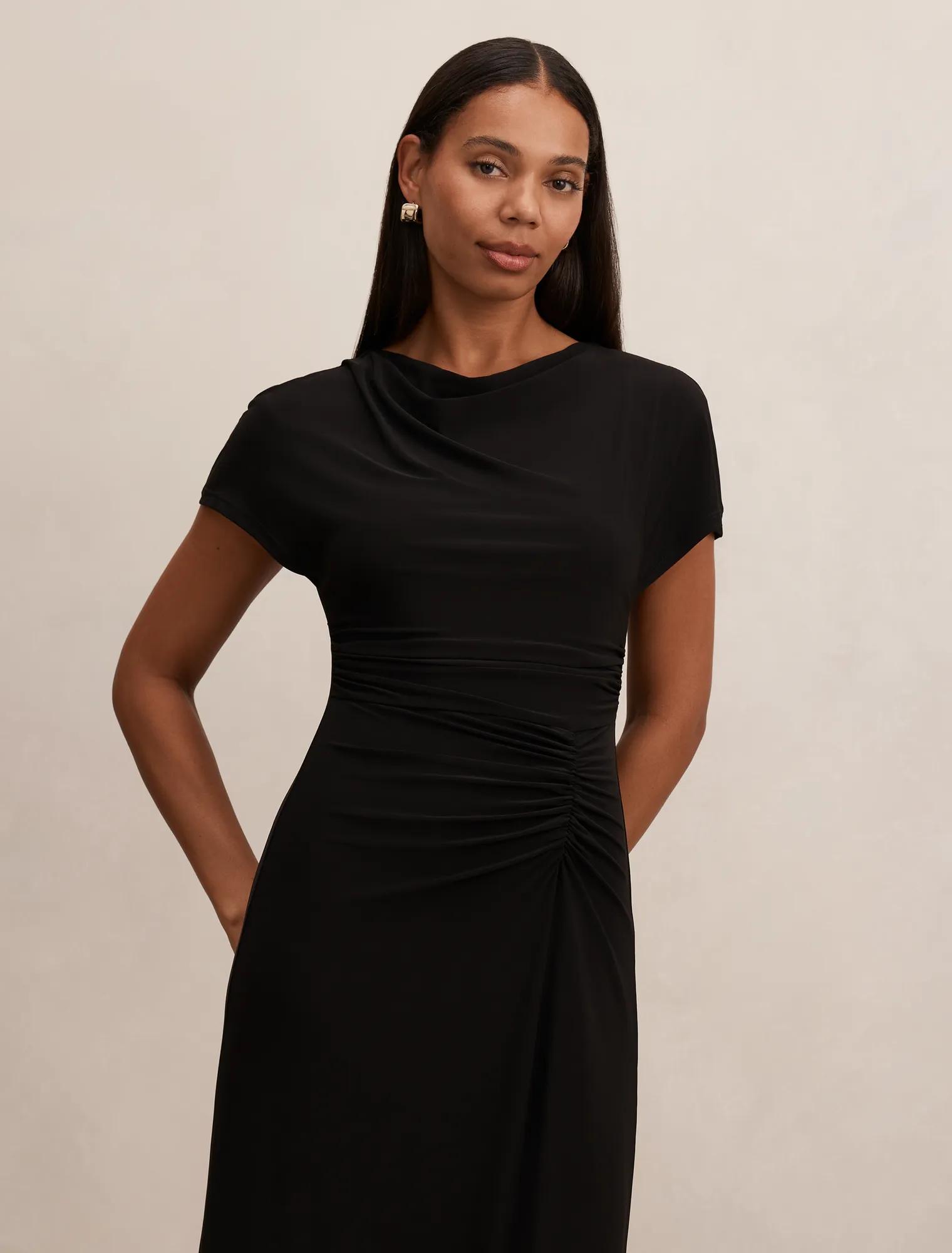 black and white dress with bow Midi Detail – VESTIDO hr-dresses-reasons Color:Olive Green - Cotton mix Santimon Black Dress Shoes