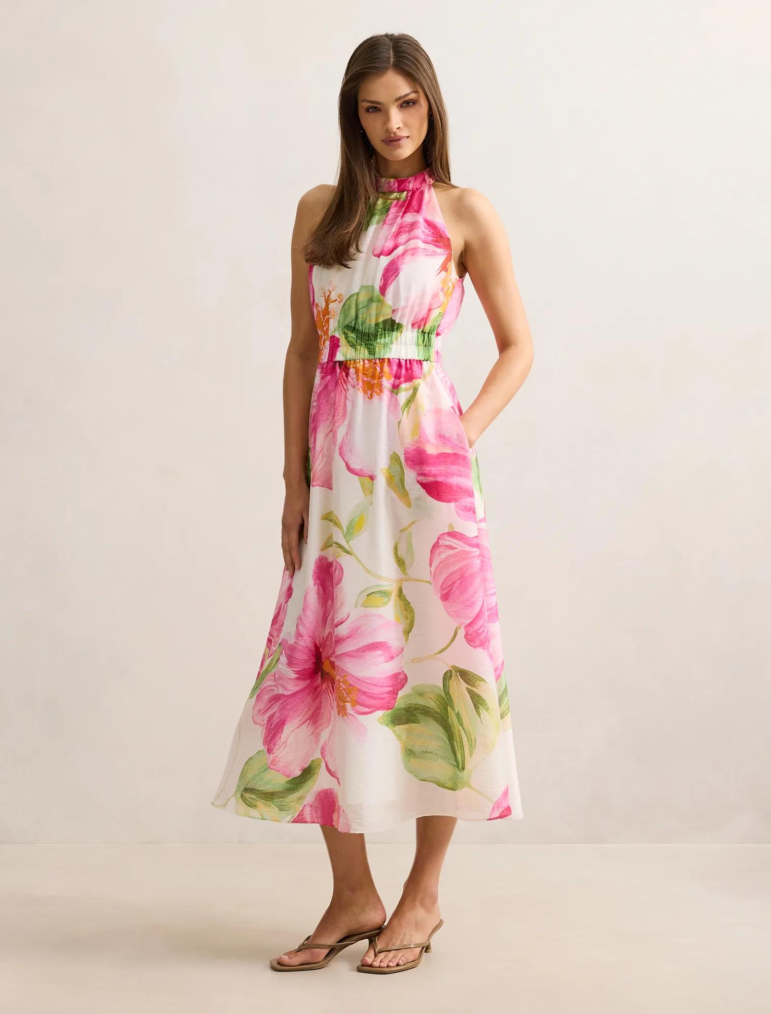 Magnolia High Neck Midi Dress