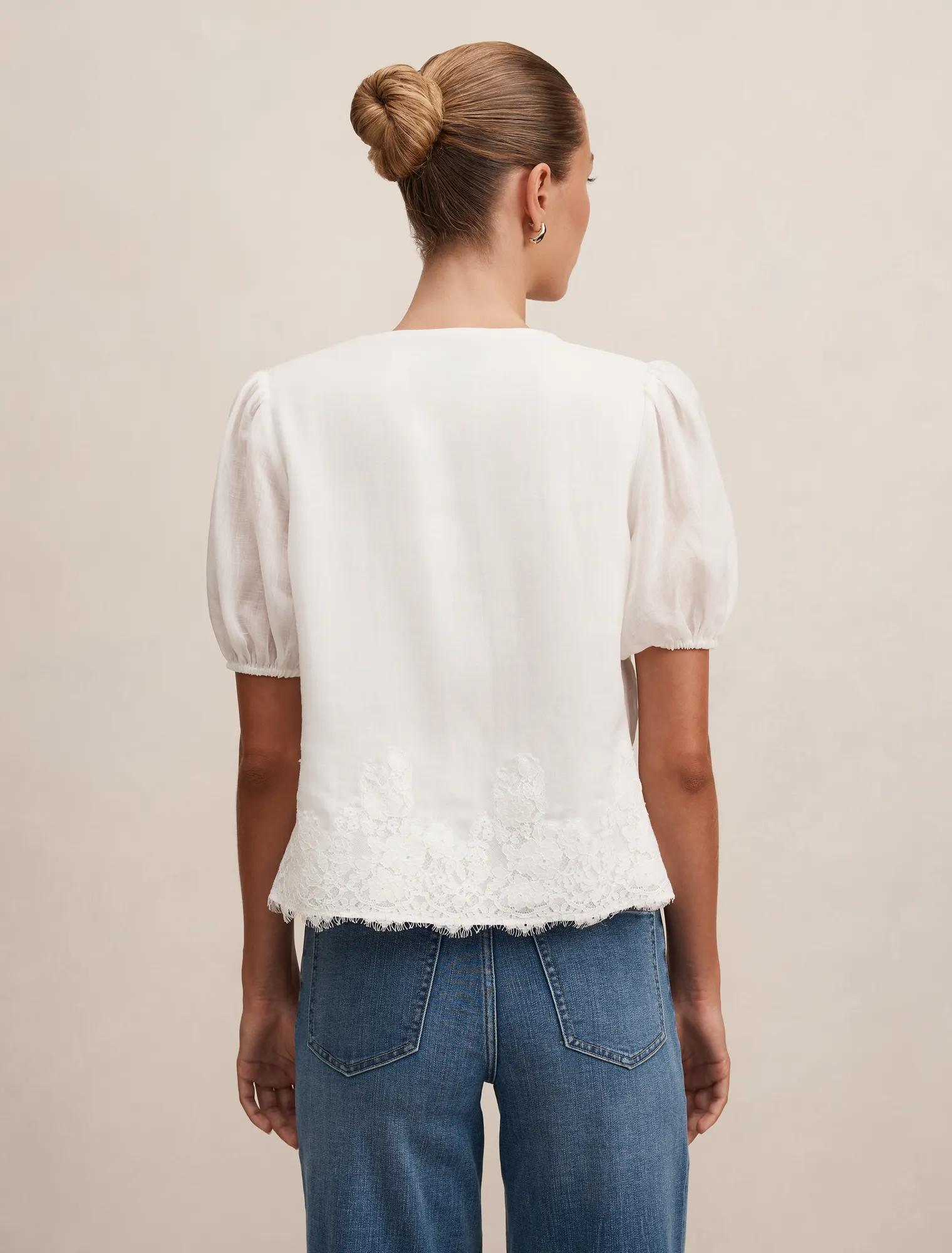Sable Lace Scallop Blouse