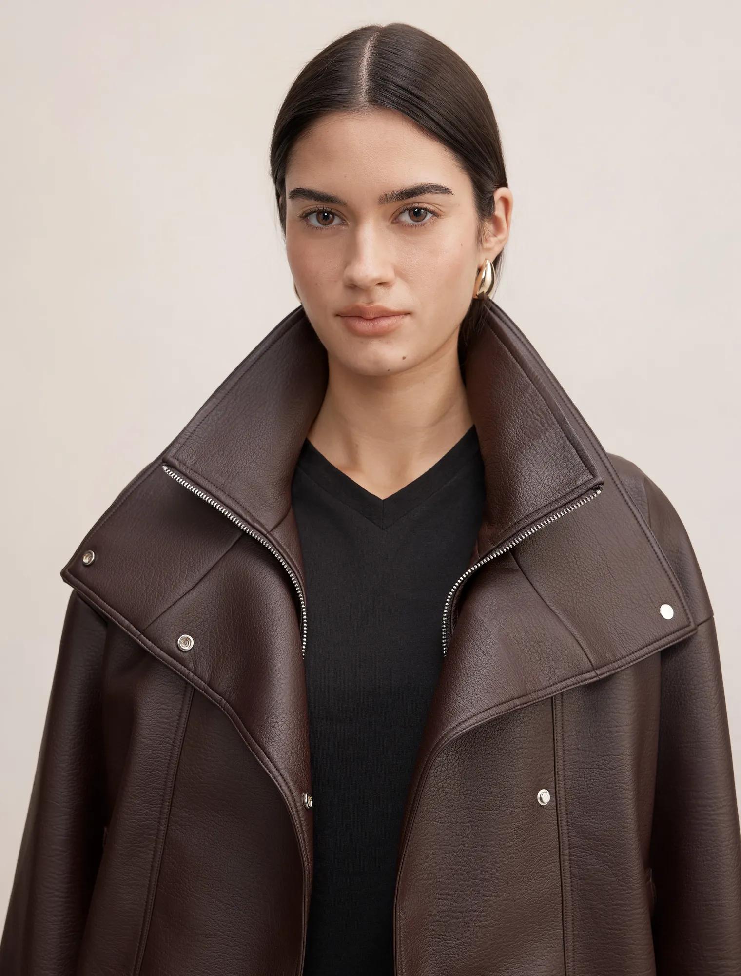 Bex Double Funnel Neck PU Jacket