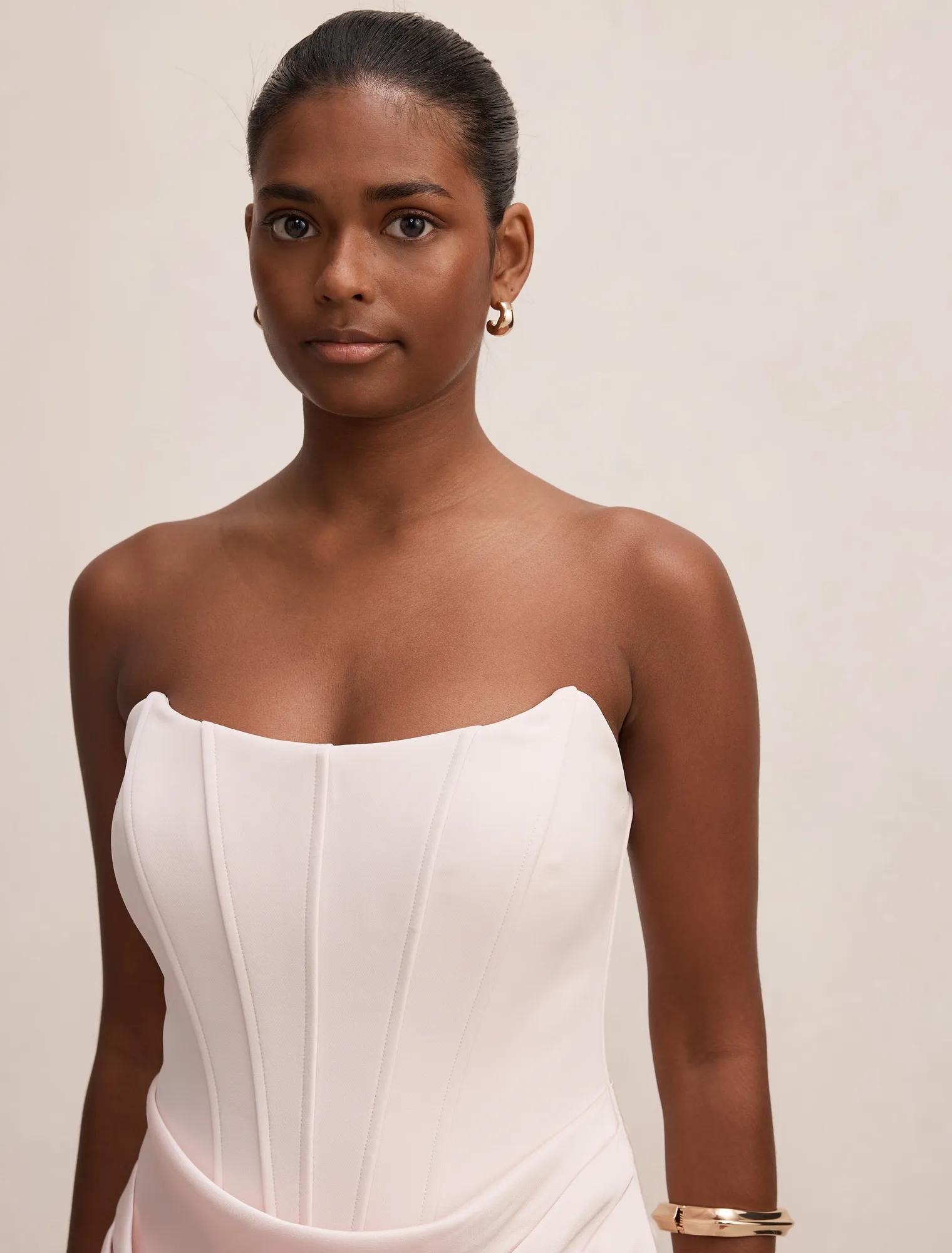Isra Petite Drape Strapless Maxi
