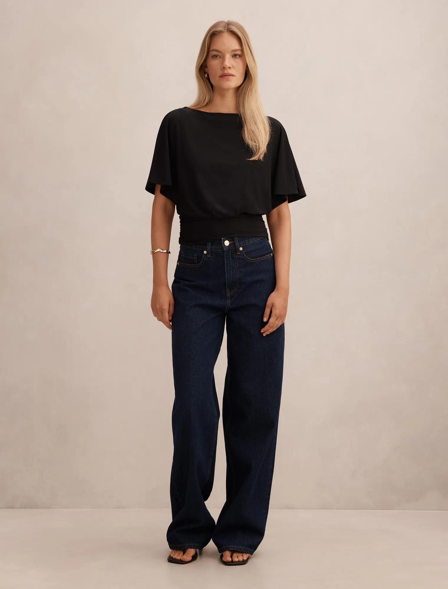 Piper Cinched Flutter Sleeve Top