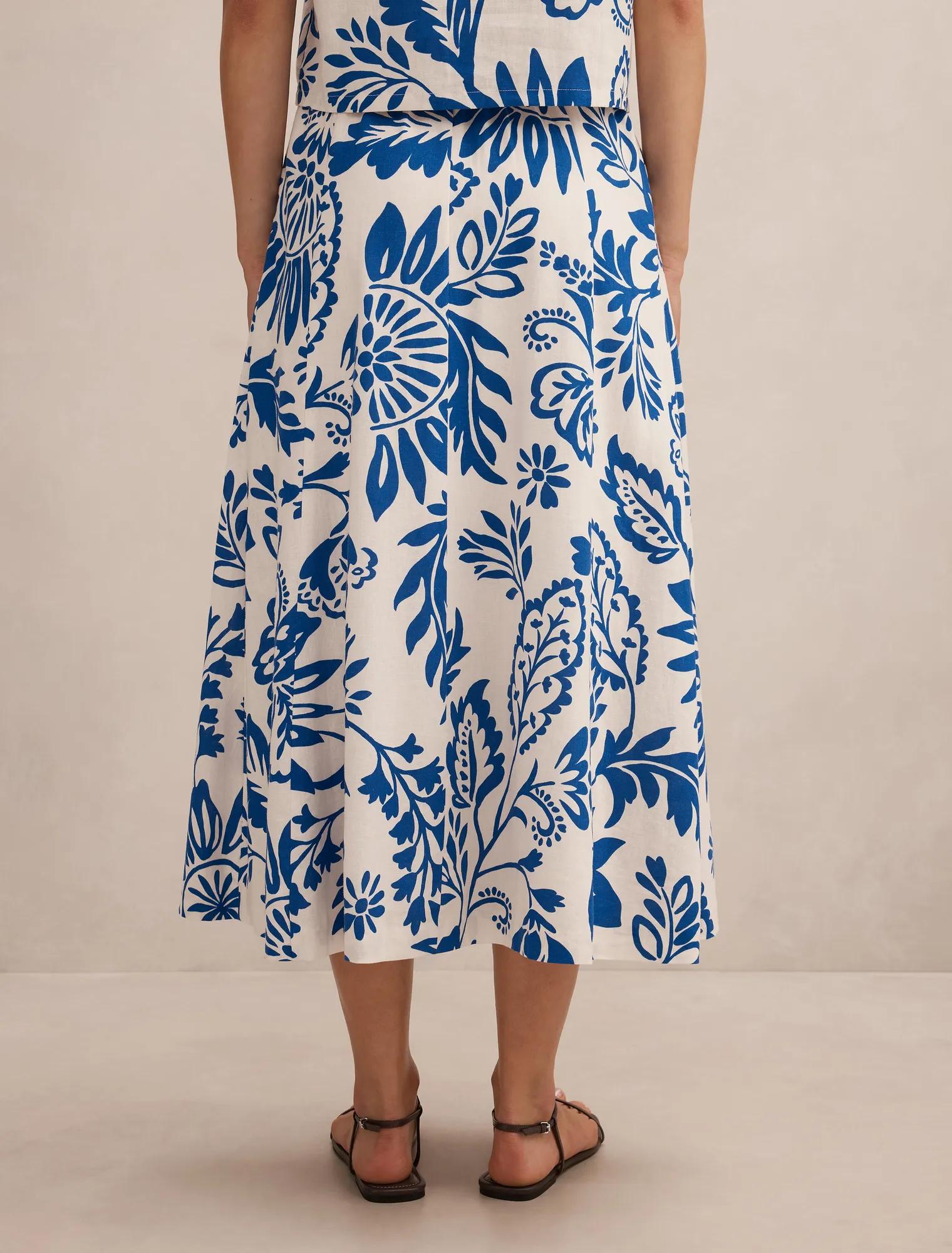 Darcy Printed Seamed Midi Skirt