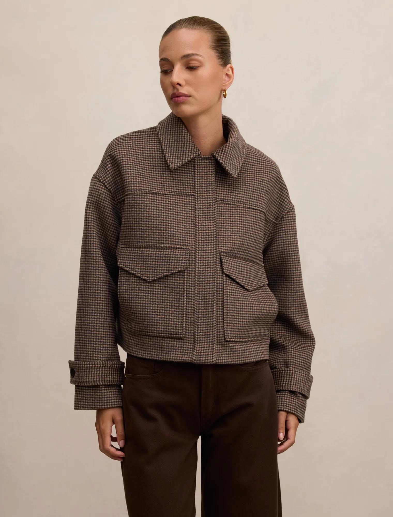 Kaylee Check Cropped Jacket