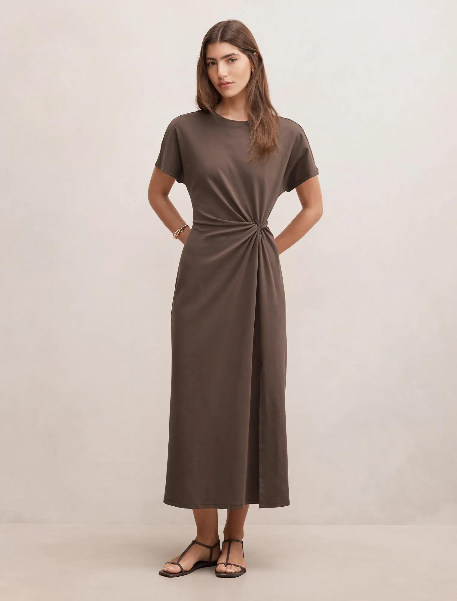 ever new brown dress Brown Mini Dress - Bowie Mini Dress with Shawl - Size 0 to 12