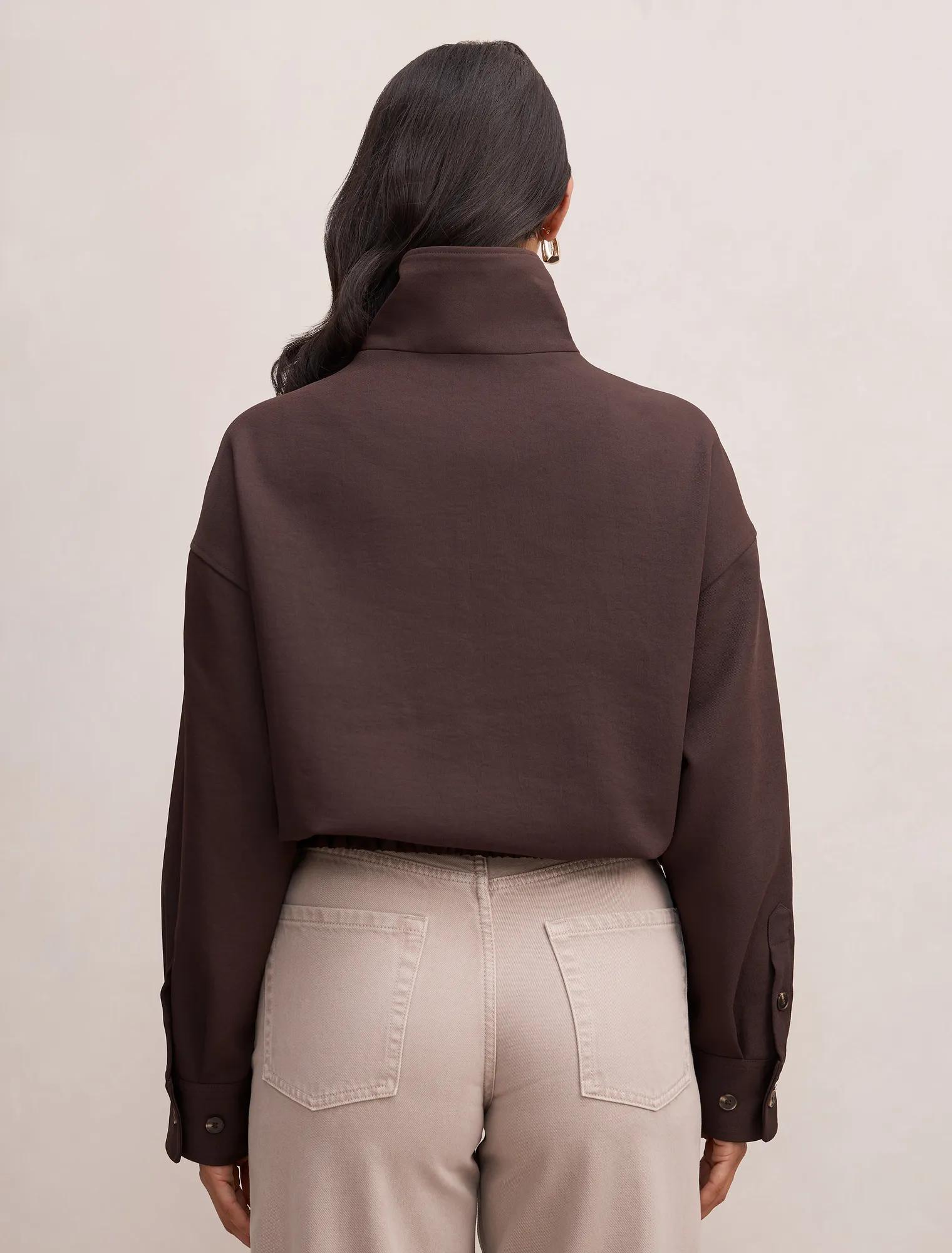 Jenna Twill Funnel Neck Jacket