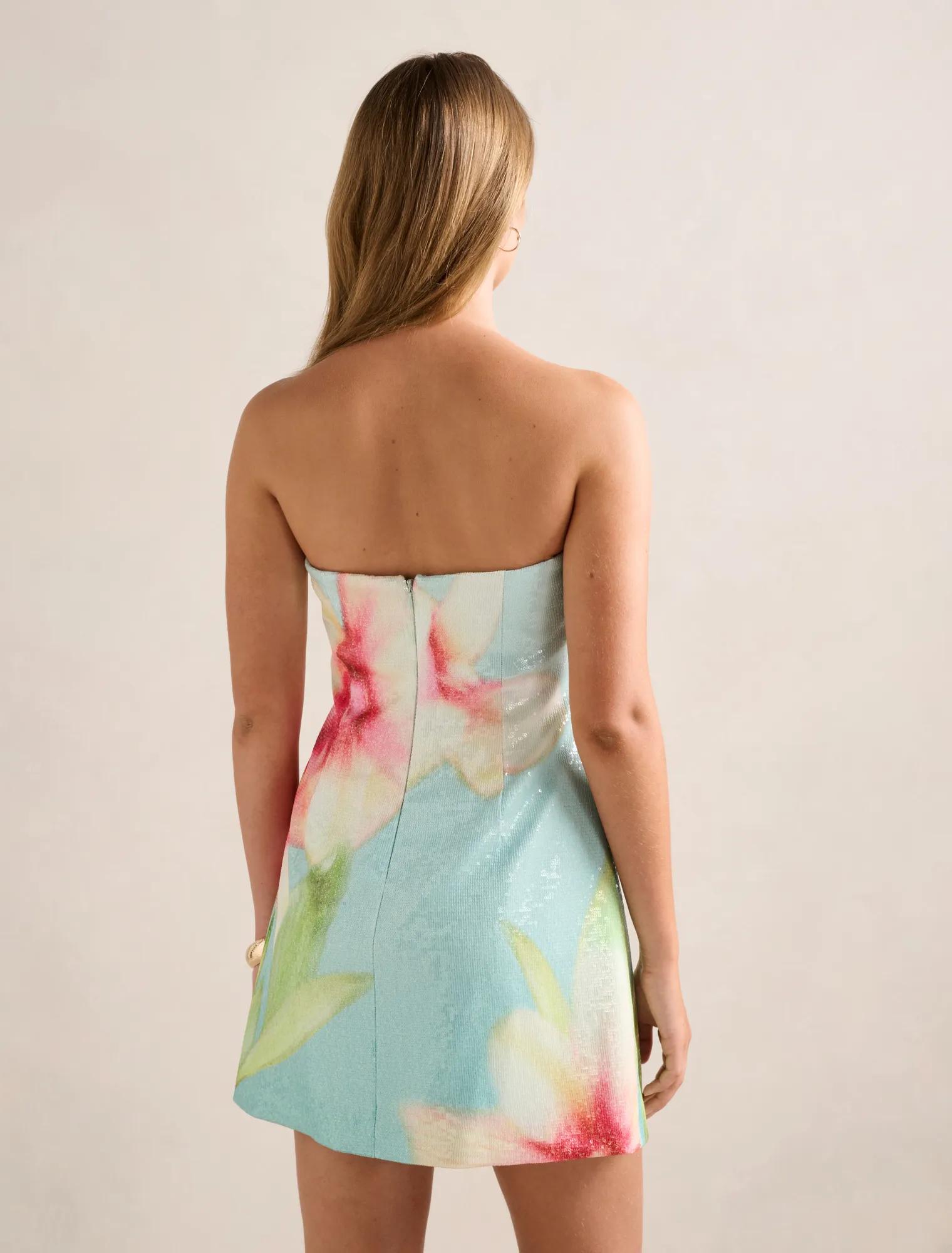 Ria Strapless Sequin Mini Dress