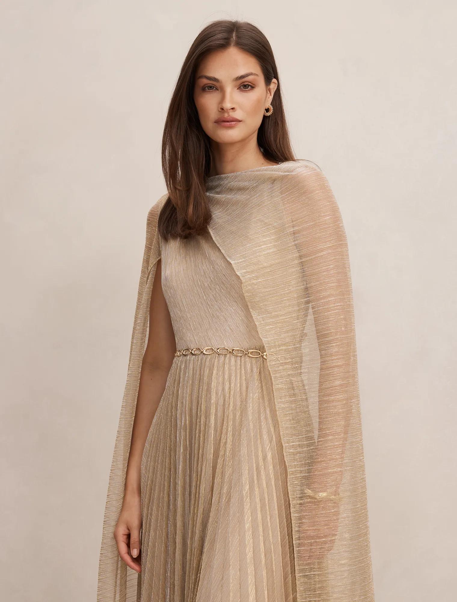 Agnes Cape Plisse Maxi