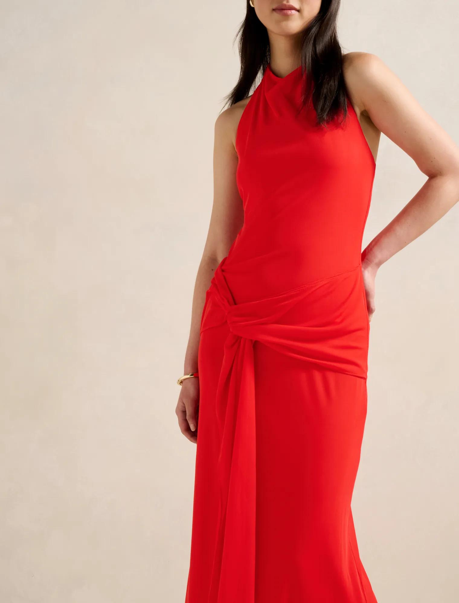 Abby Halter Mesh Maxi Dress